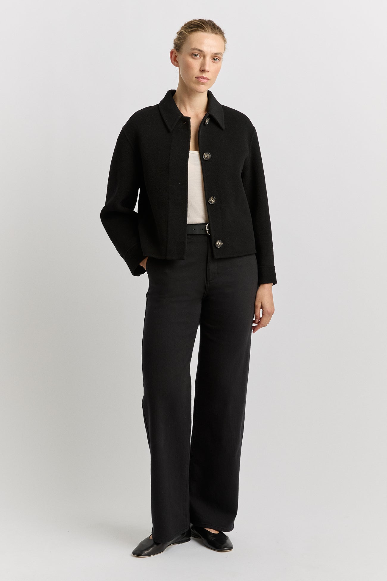 Button Front Wool Jacket