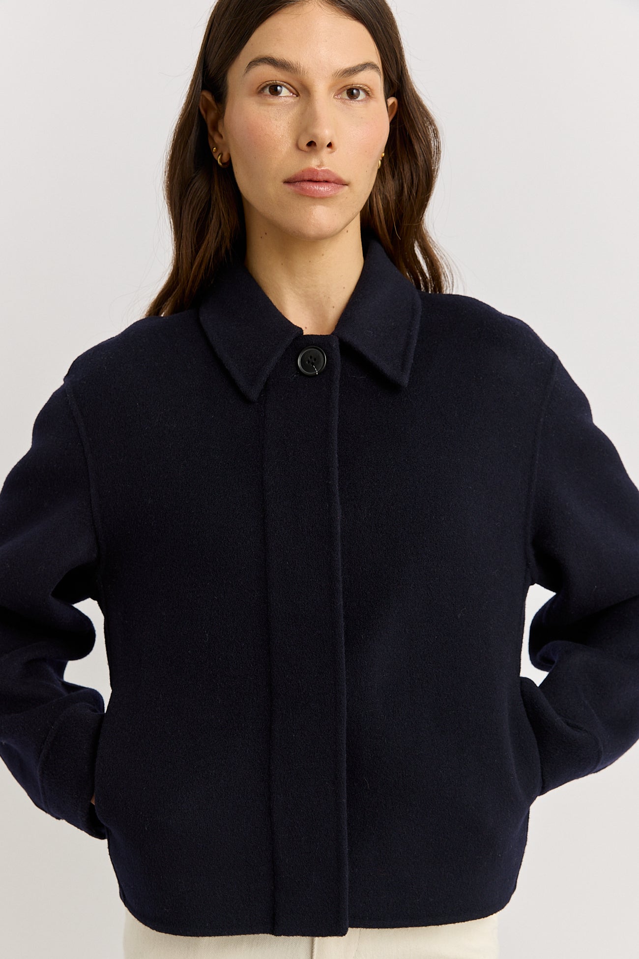 Button Front Wool Jacket