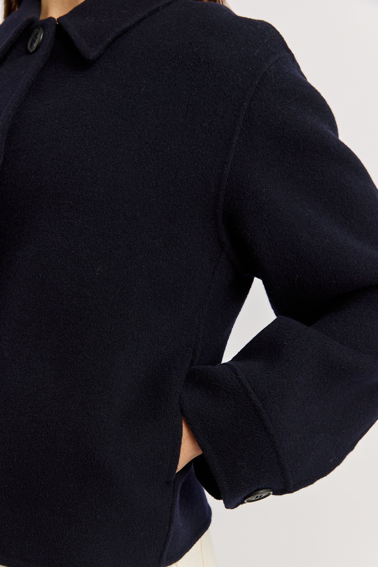 Button Front Wool Jacket