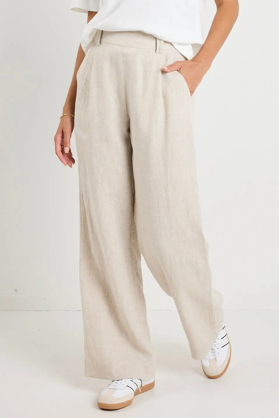 Bestow Linen Wide Pants By Rosa