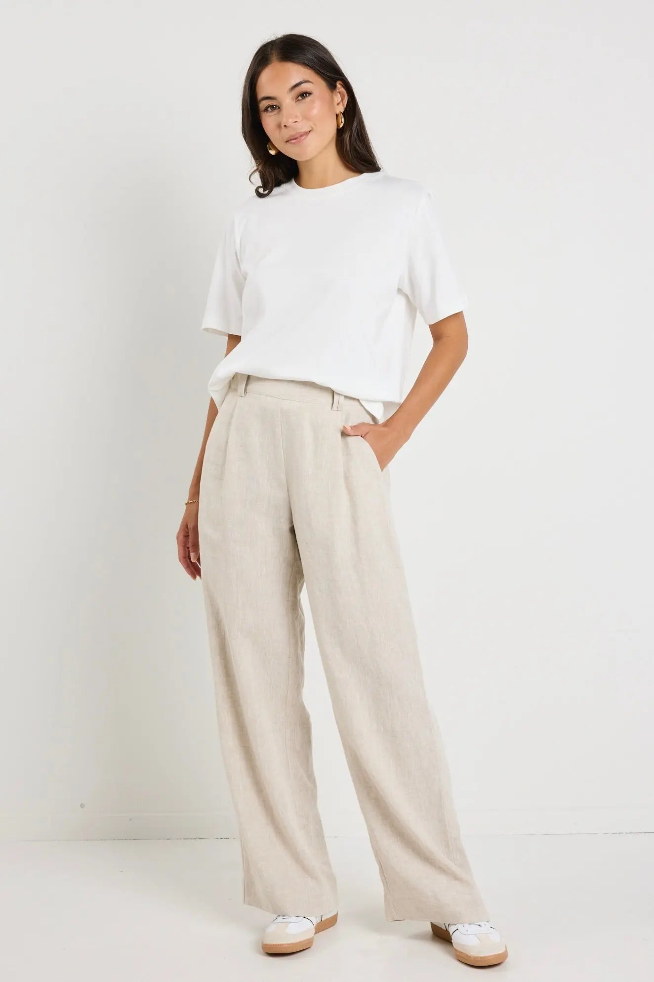 Bestow Linen Wide Pants By Rosa