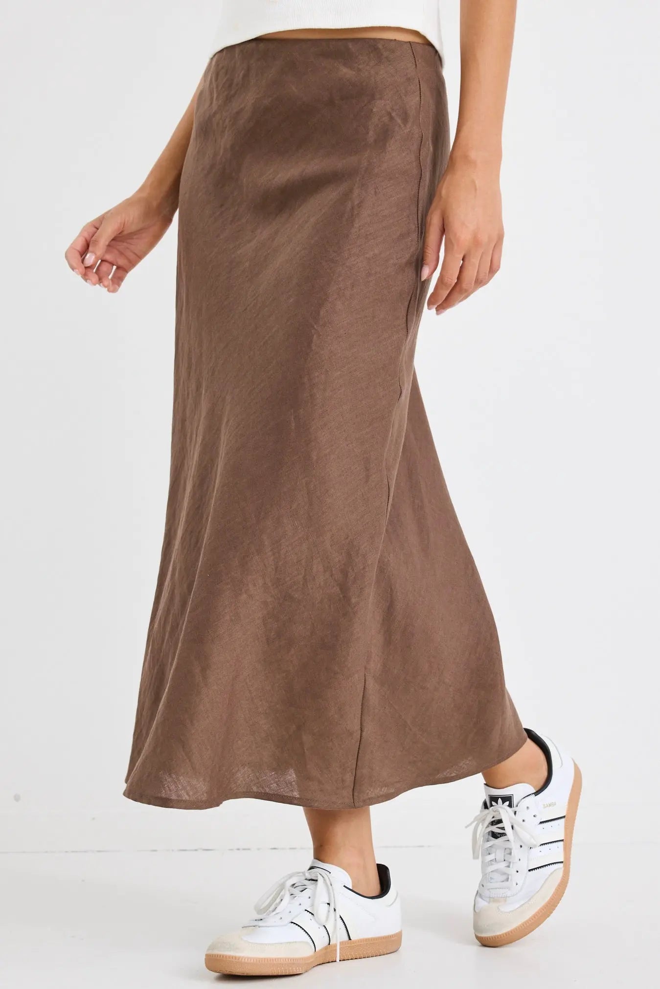 Bliss Linen Bias Midi Skirt ReUnion Label