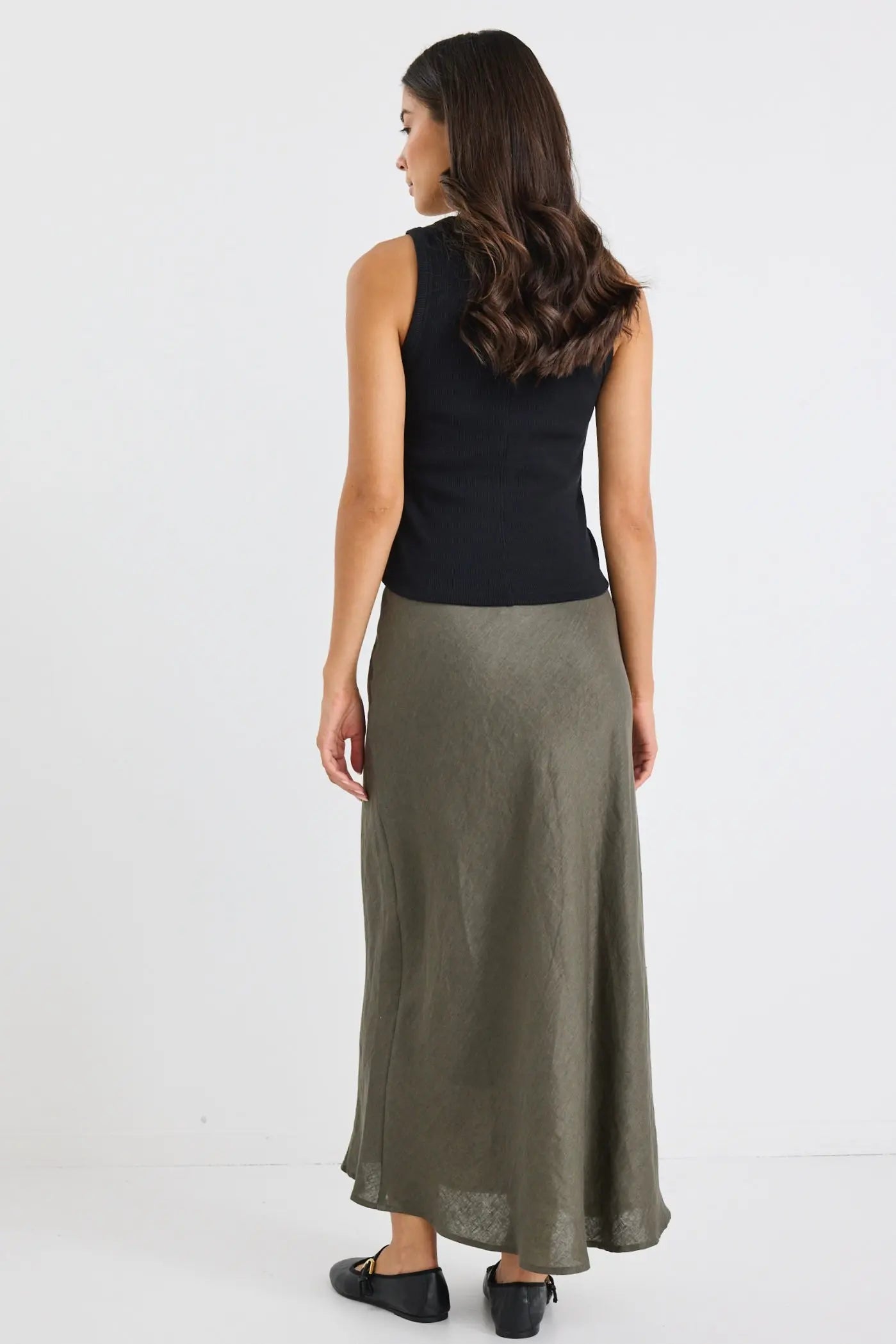 Bliss Linen Bias Midi Skirt ReUnion Label
