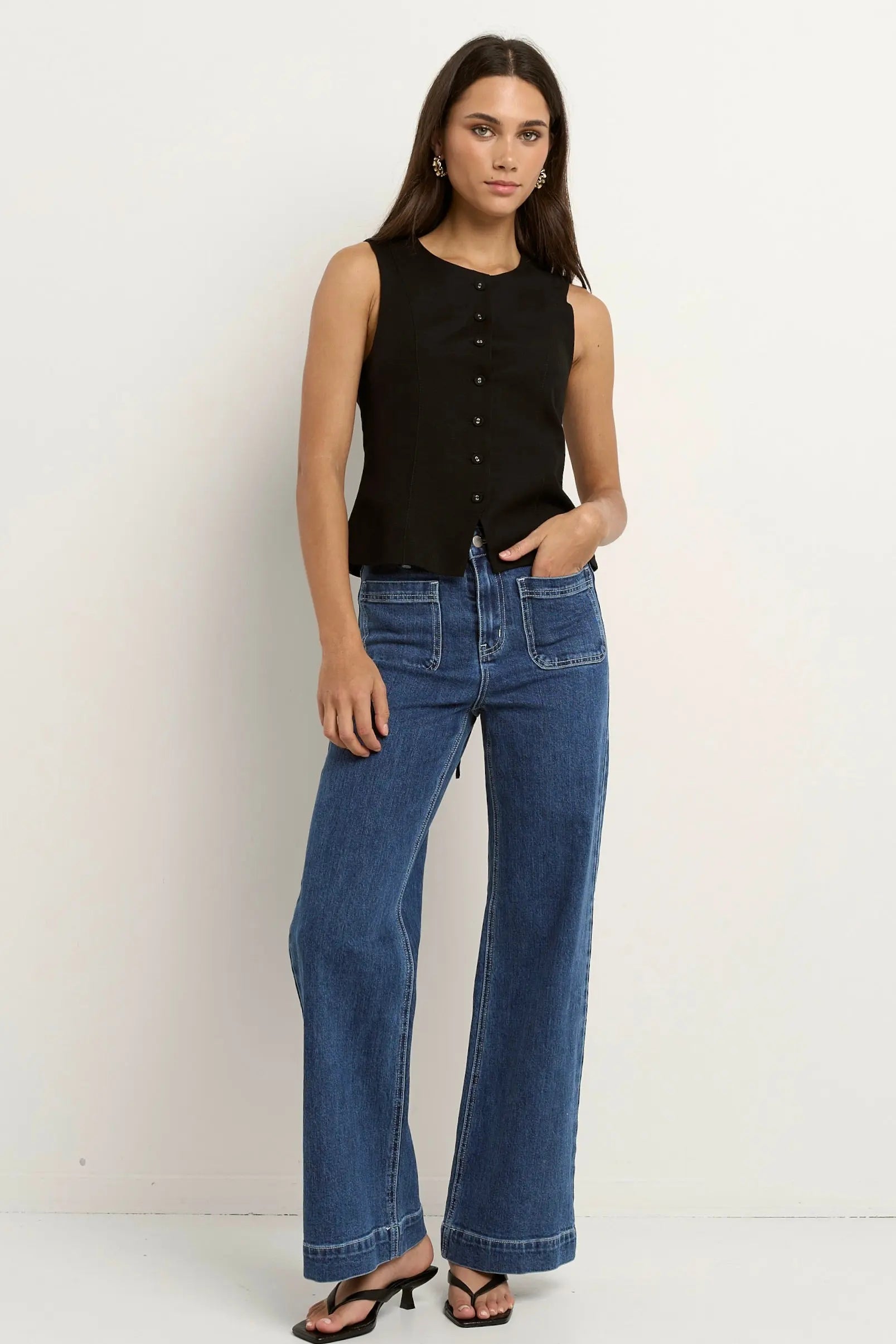 Infusion Linen Viscose Sleeveless Vest ReUnion Label