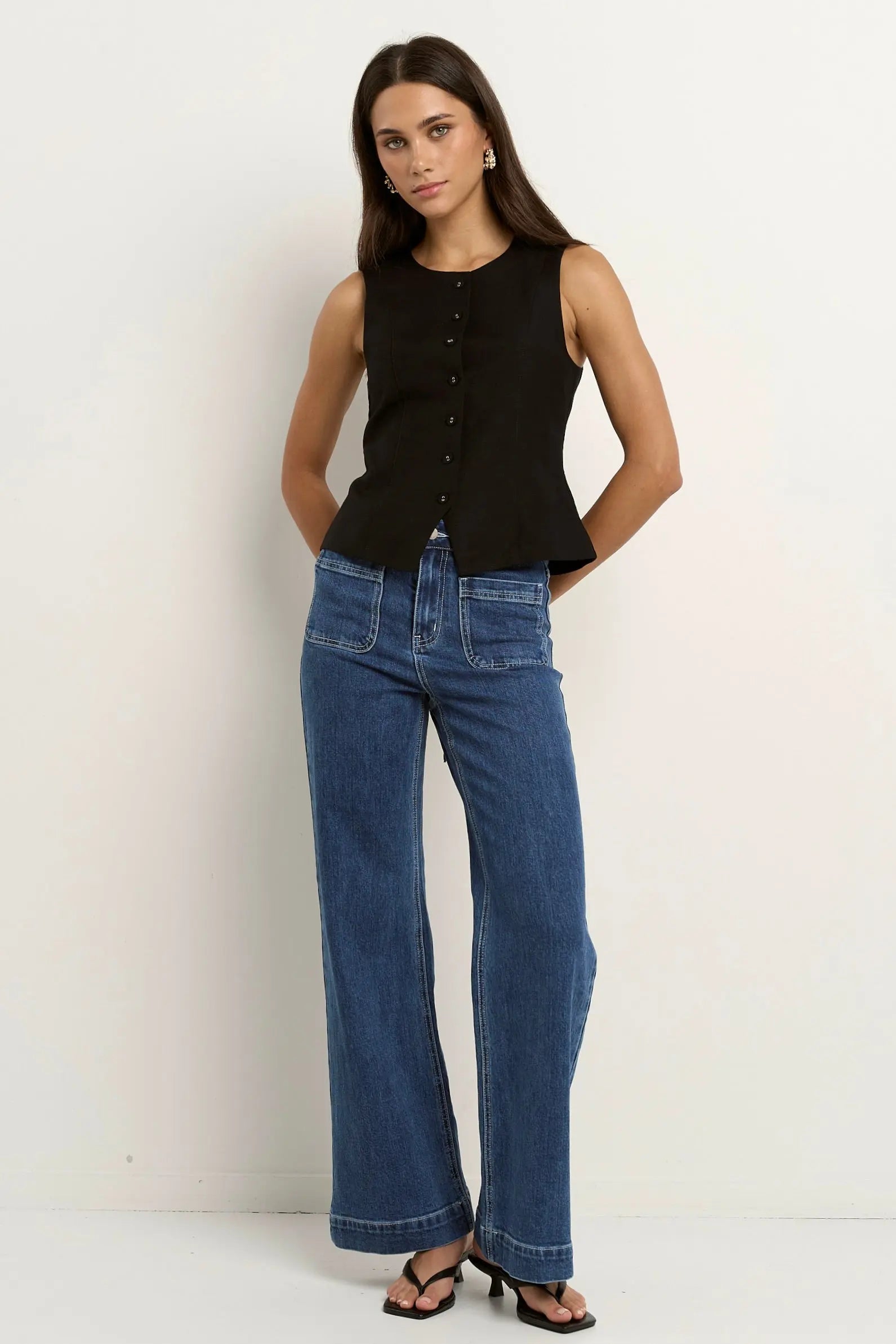 Infusion Linen Viscose Sleeveless Vest ReUnion Label