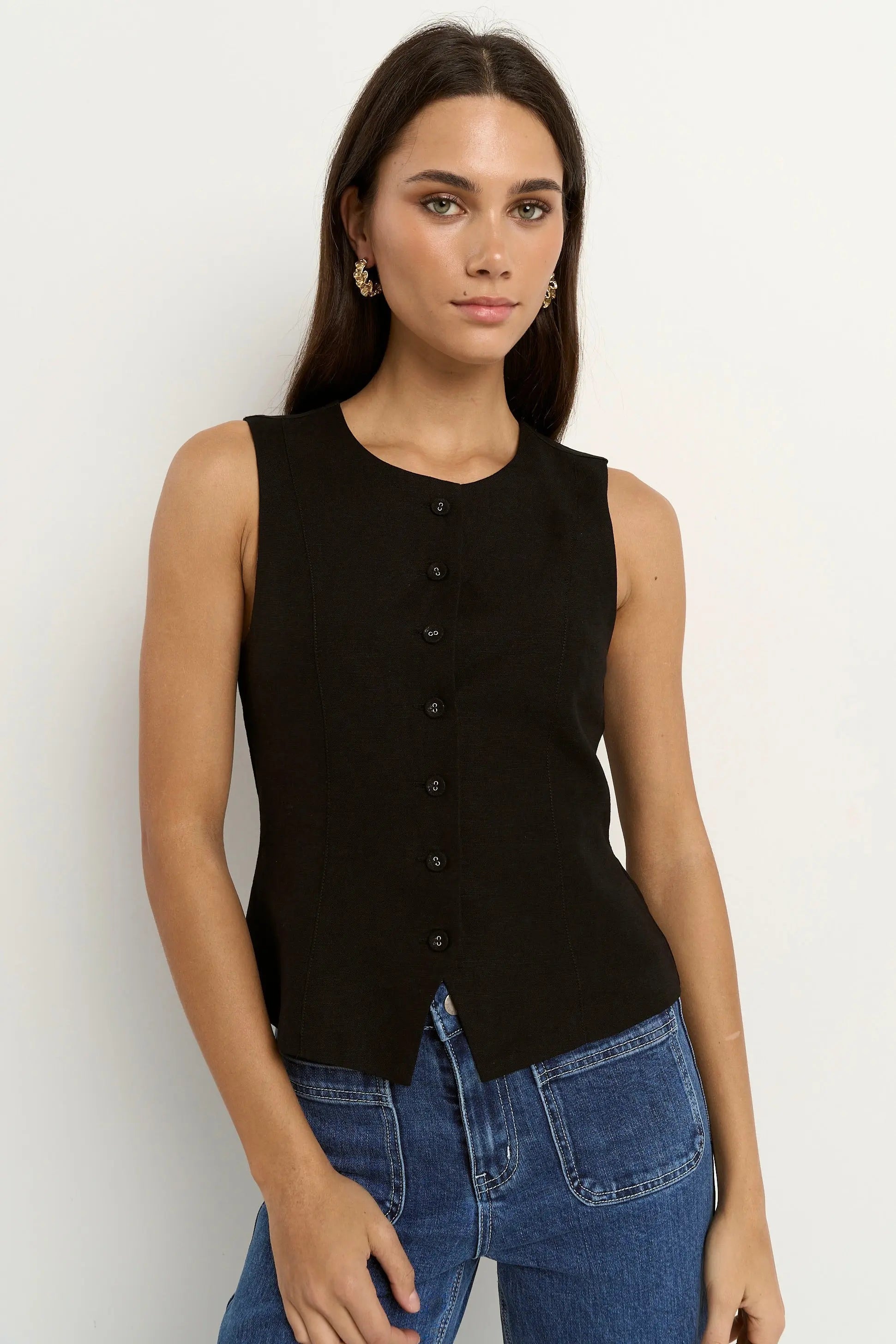 Infusion Linen Viscose Sleeveless Vest ReUnion Label