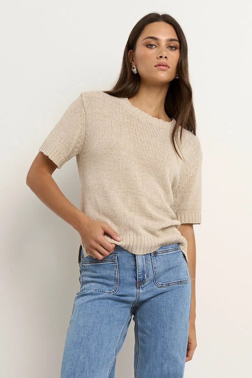 Loveable Tape Yarn Knit Tee By Rosa