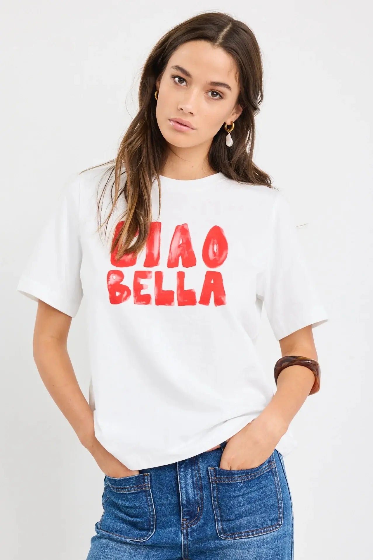 Paradiso Ciao Print Ivory Boxy Tee Among the Brave