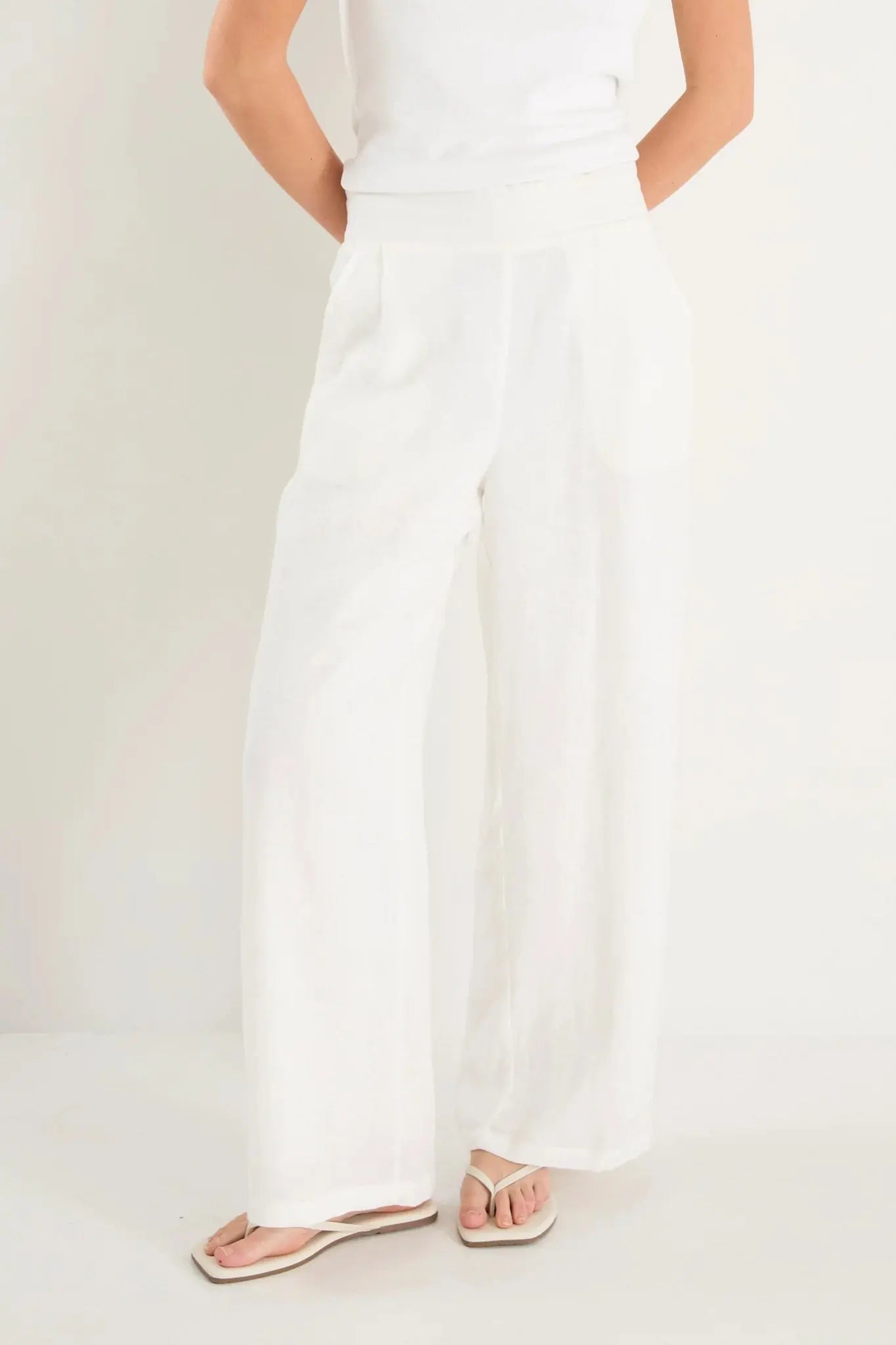 Guardian Linen Pull On Wide Leg Pants Among the Brave