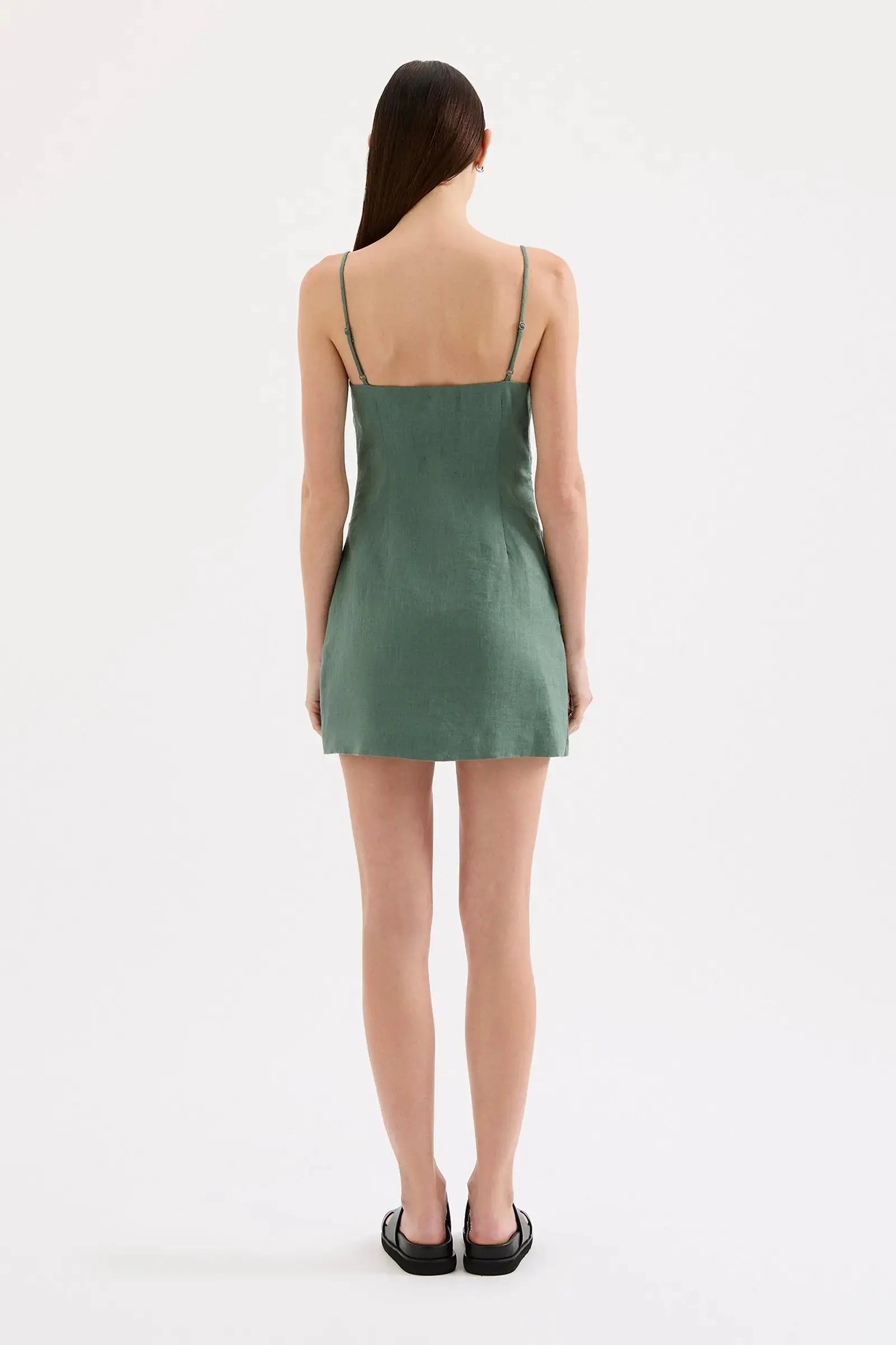 Rani Linen Mini Dress Nude Lucy