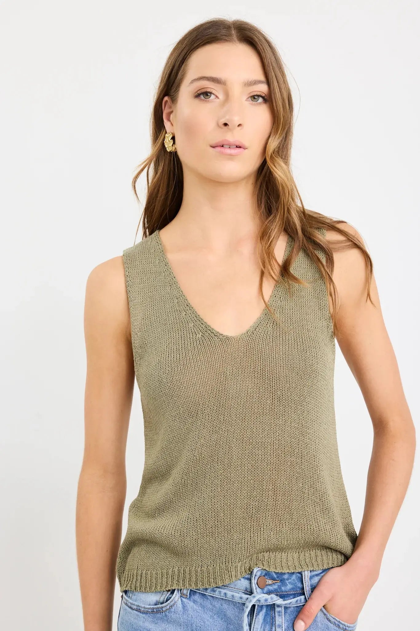 Settler V Neck Sleeveless Knit Top Stories Be Told