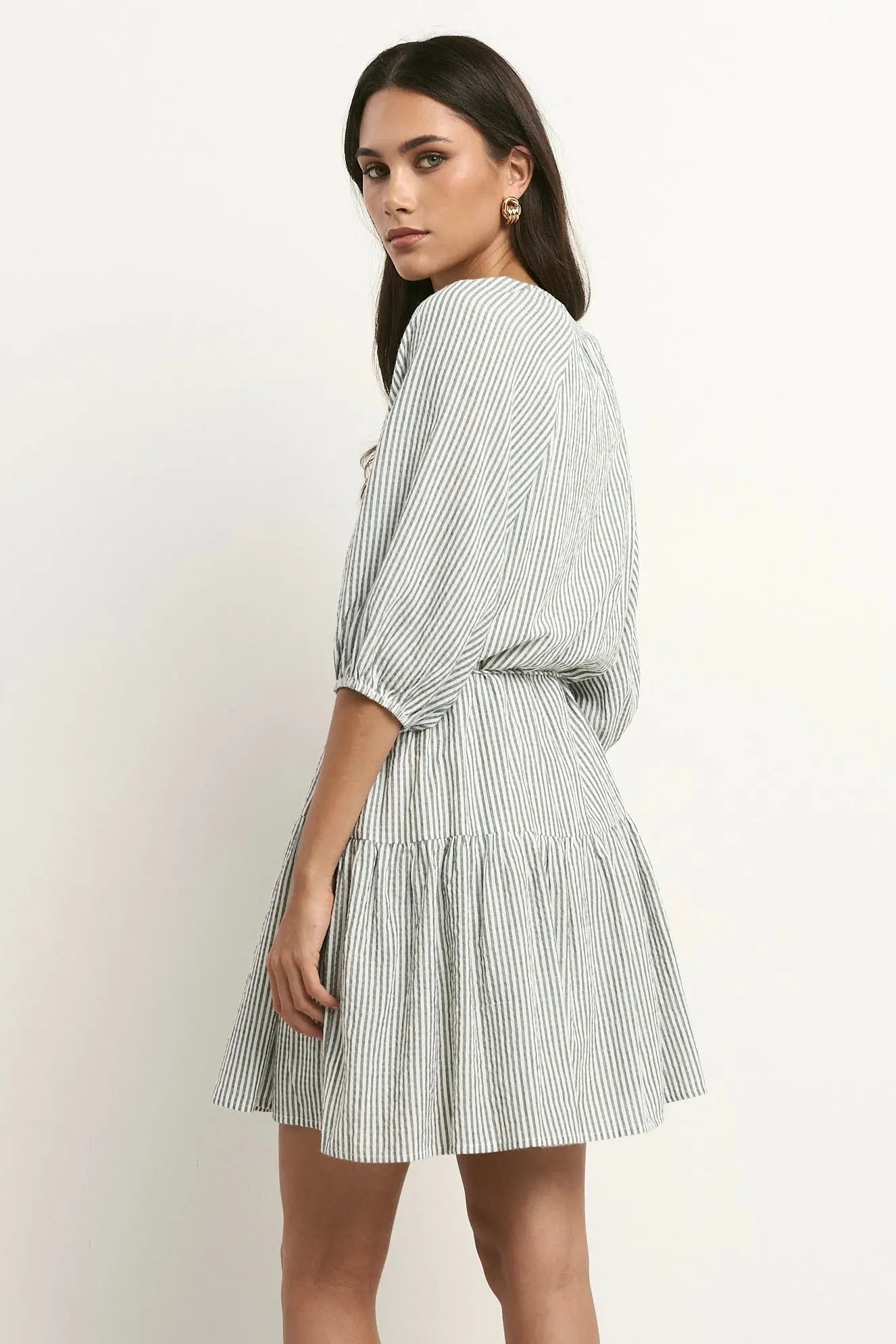 Switch Puff Sleeve Button Front Mini Dress Ivy + Jack