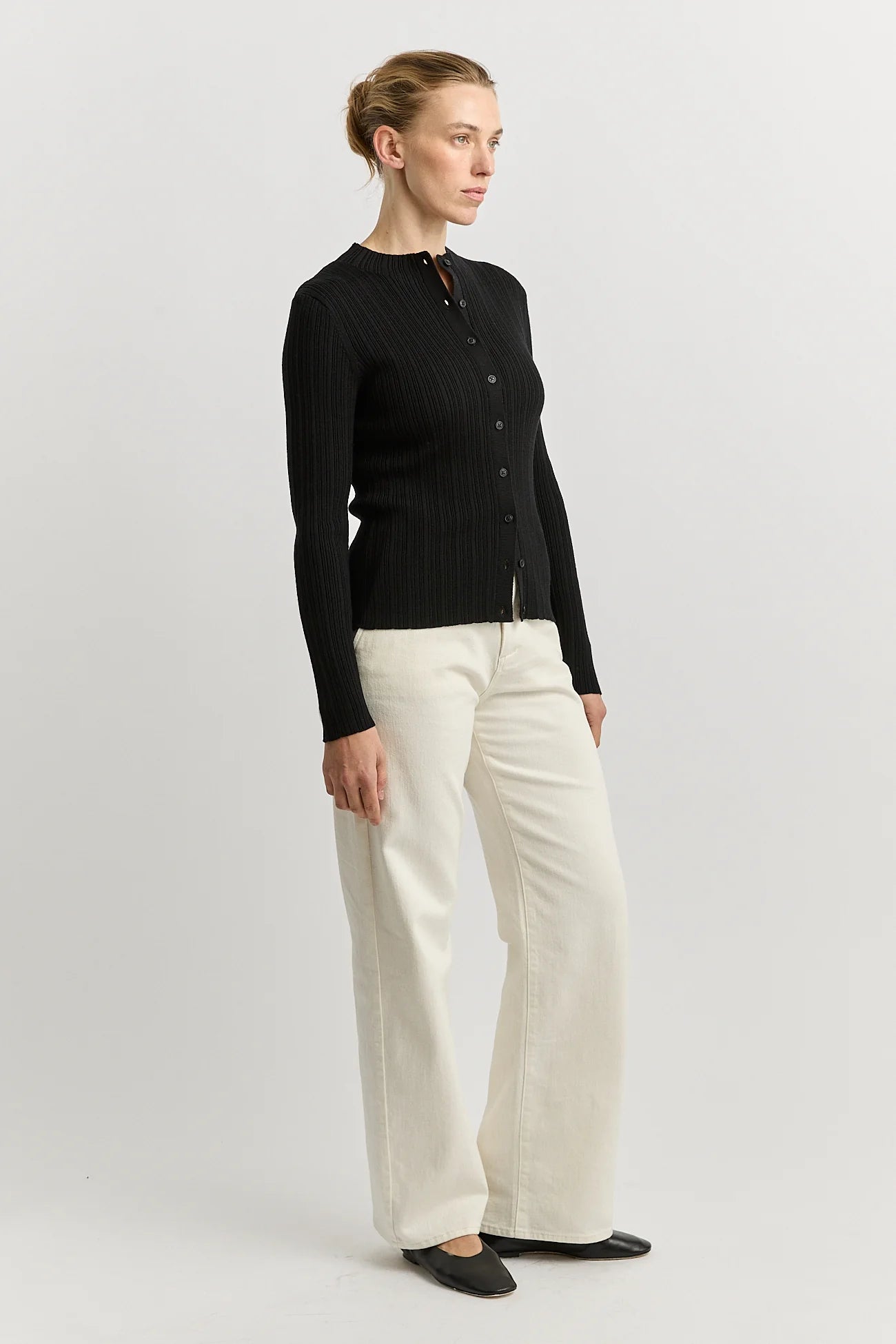 VARIEGATED RIB CARDIGAN
