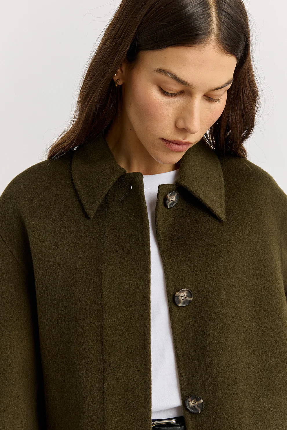 Button Front Wool Jacket