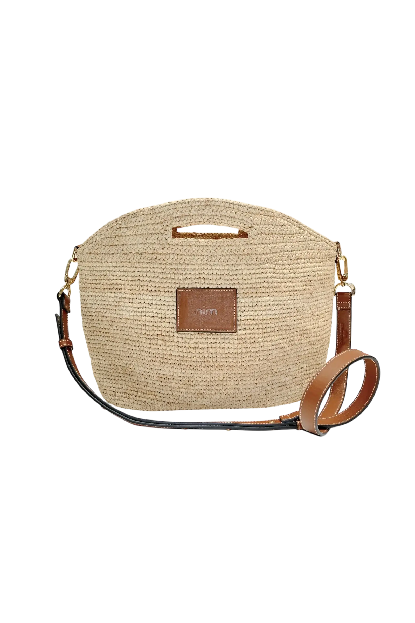 Leather Trimmed Raffia BB Nim The Label