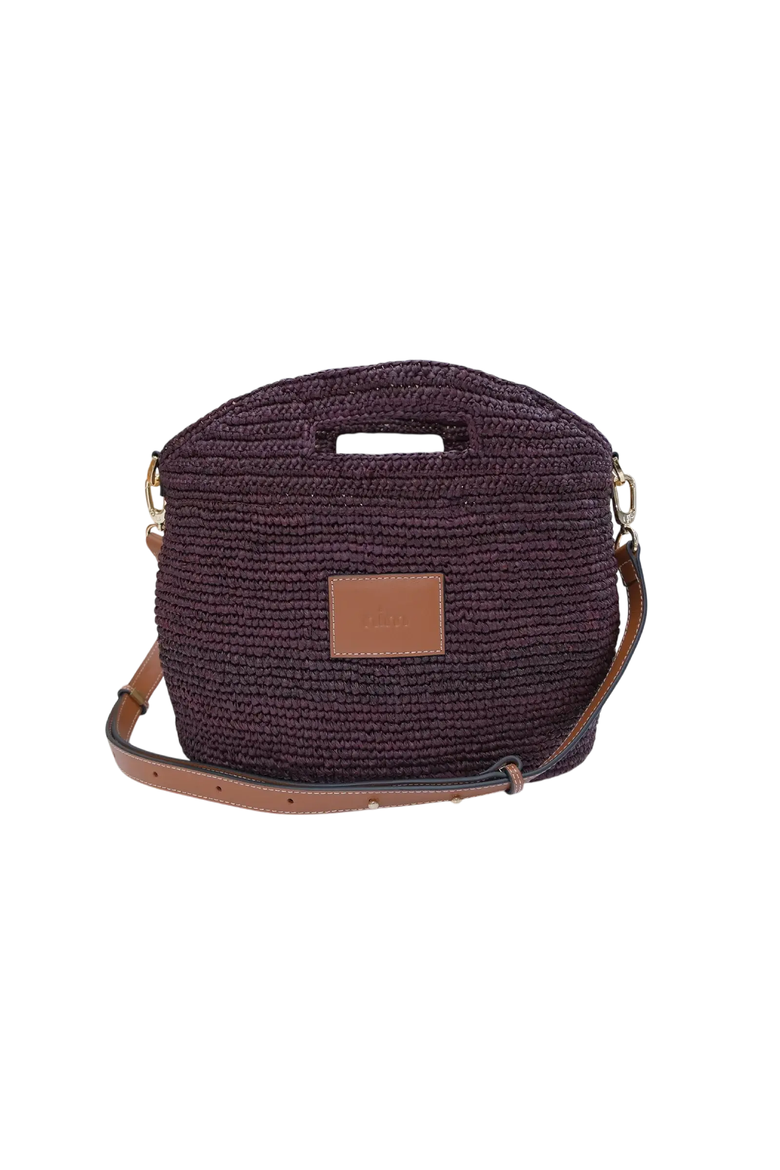 Leather Trimmed Raffia BB Nim The Label