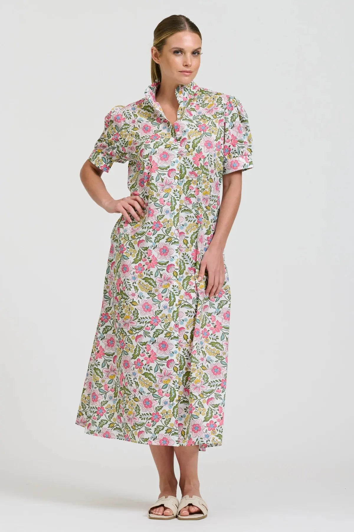 Anais Frill Collar Longline Shirtdress Shirty