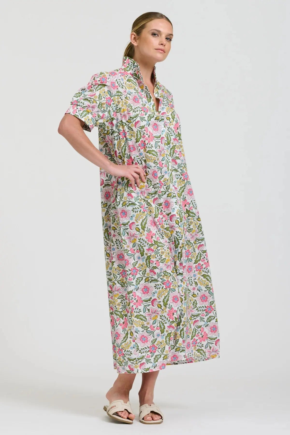 Anais Frill Collar Longline Shirtdress Shirty