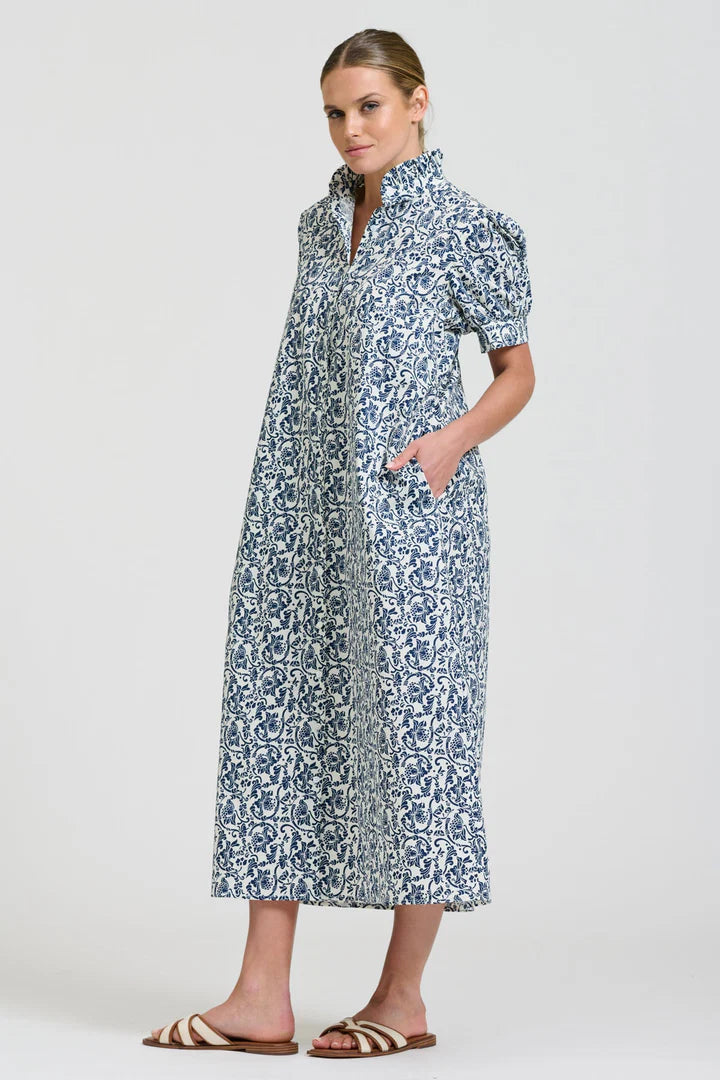 Anais Frill Collar Longline ShirtDress