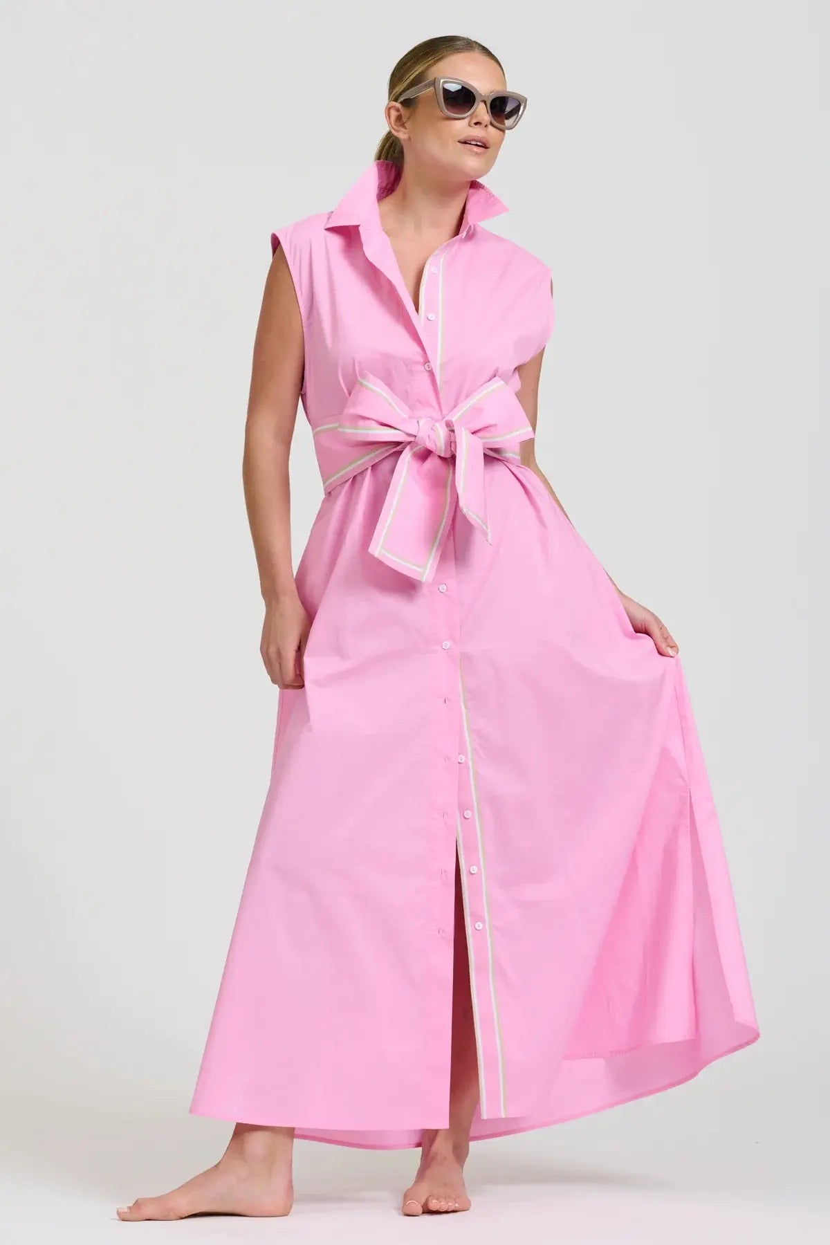 The Sabine Sleeveless Longline Shirtdress Shirty
