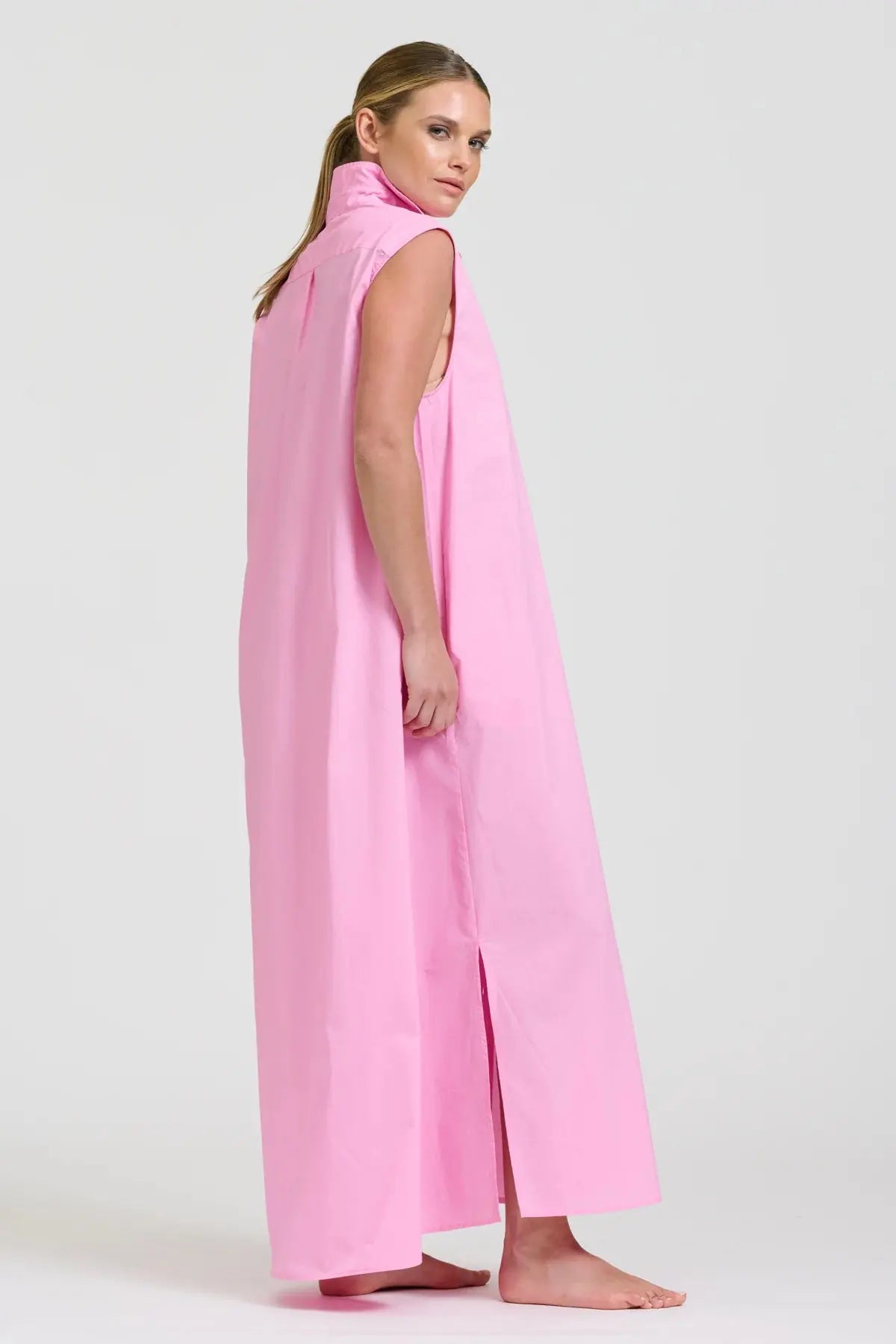 The Sabine Sleeveless Longline Shirtdress Shirty