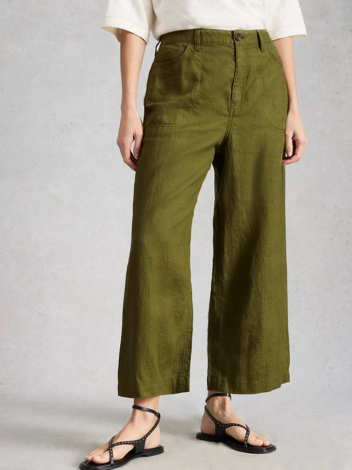 Tia Linen Wide Leg Crop