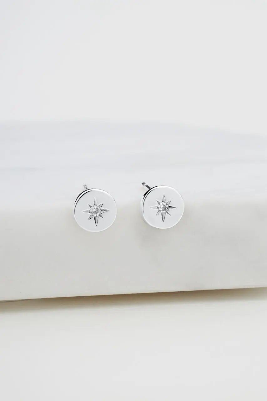 Crystal Disk Stud Zafino