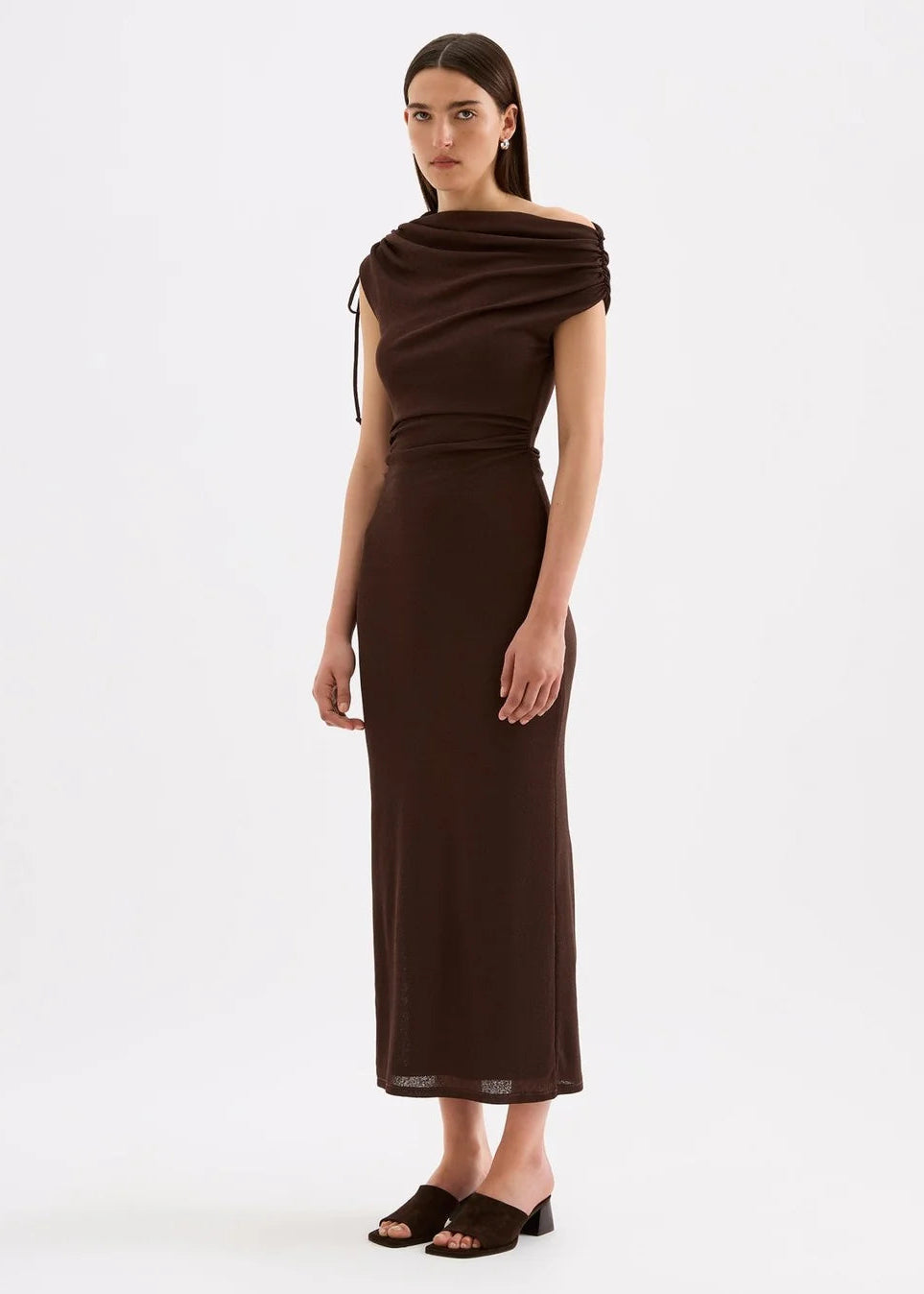 Nude Lucy Lani Mesh Maxi Dress in Chocolate - view 2