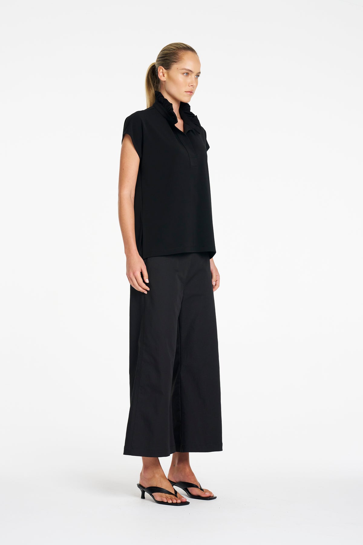 Mela Purdie Frill Shell in Black - view 4