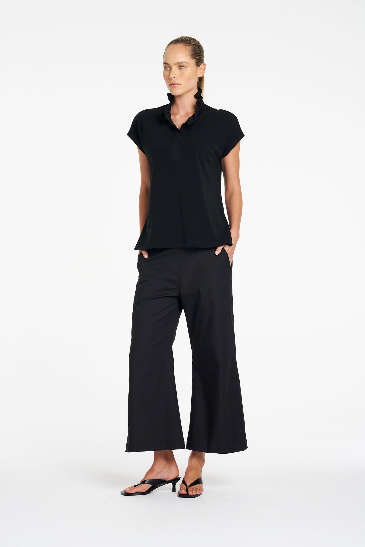 Mela Purdie Frill Shell in Black - view 6