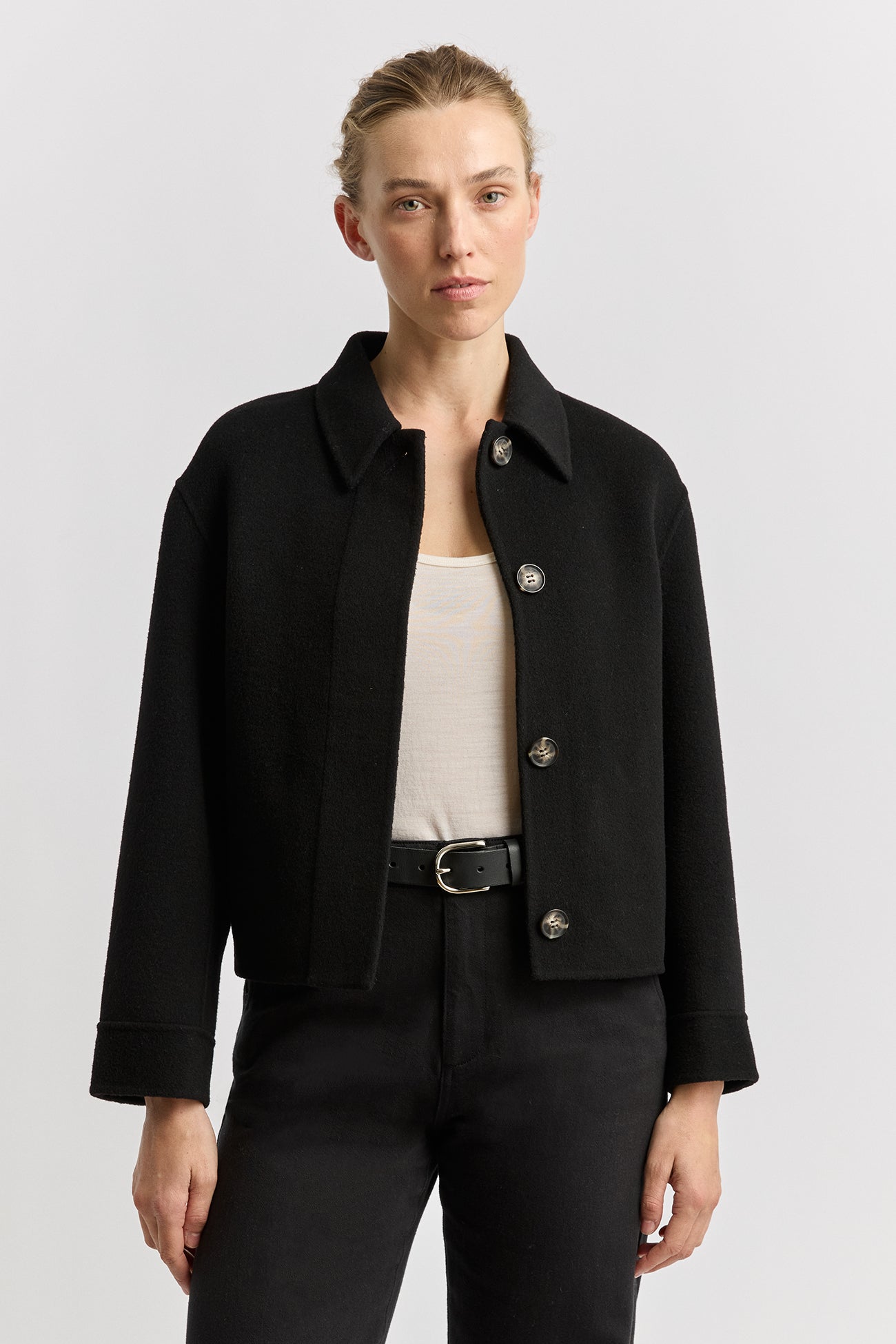 Button Front Wool Jacket