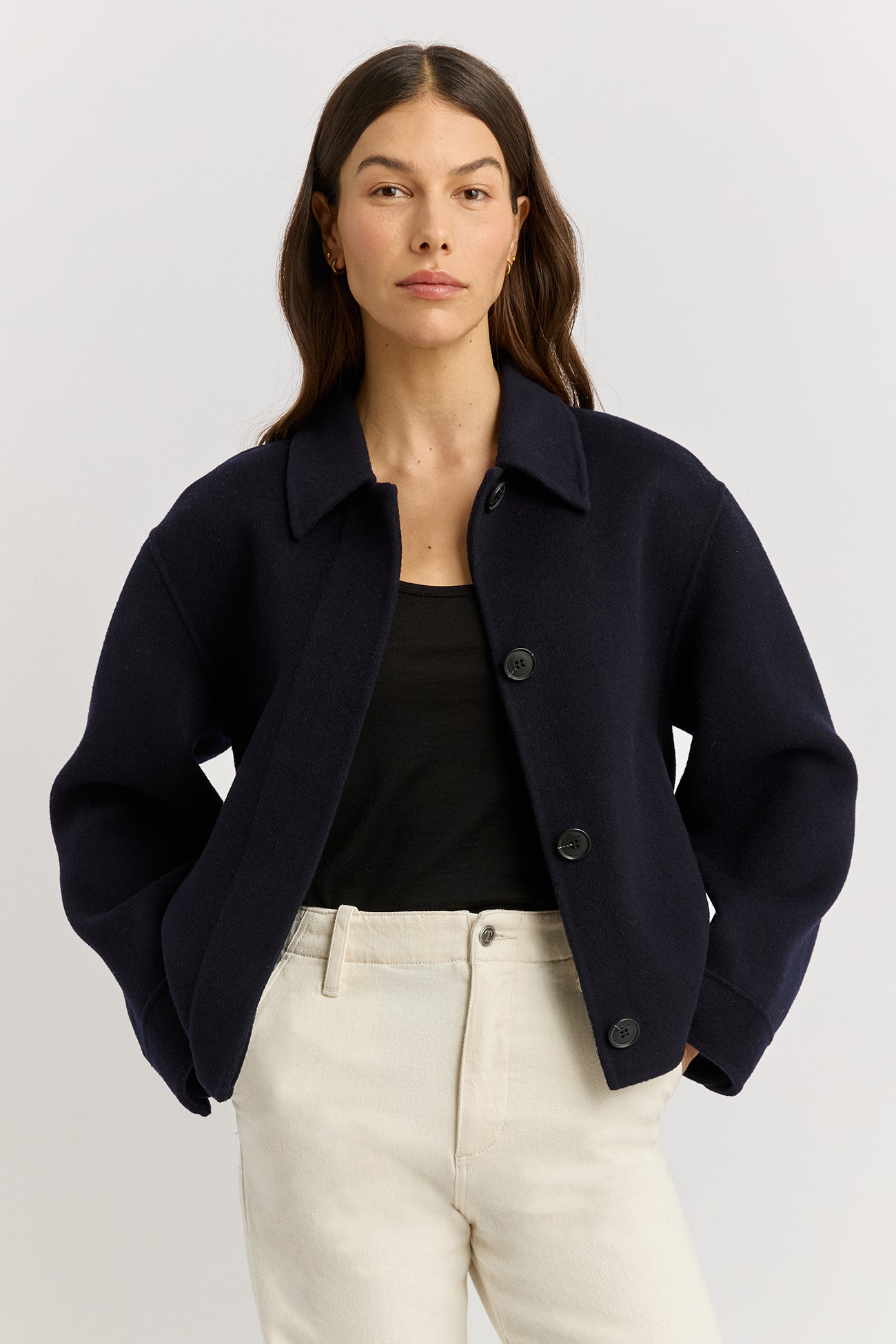 Button Front Wool Jacket