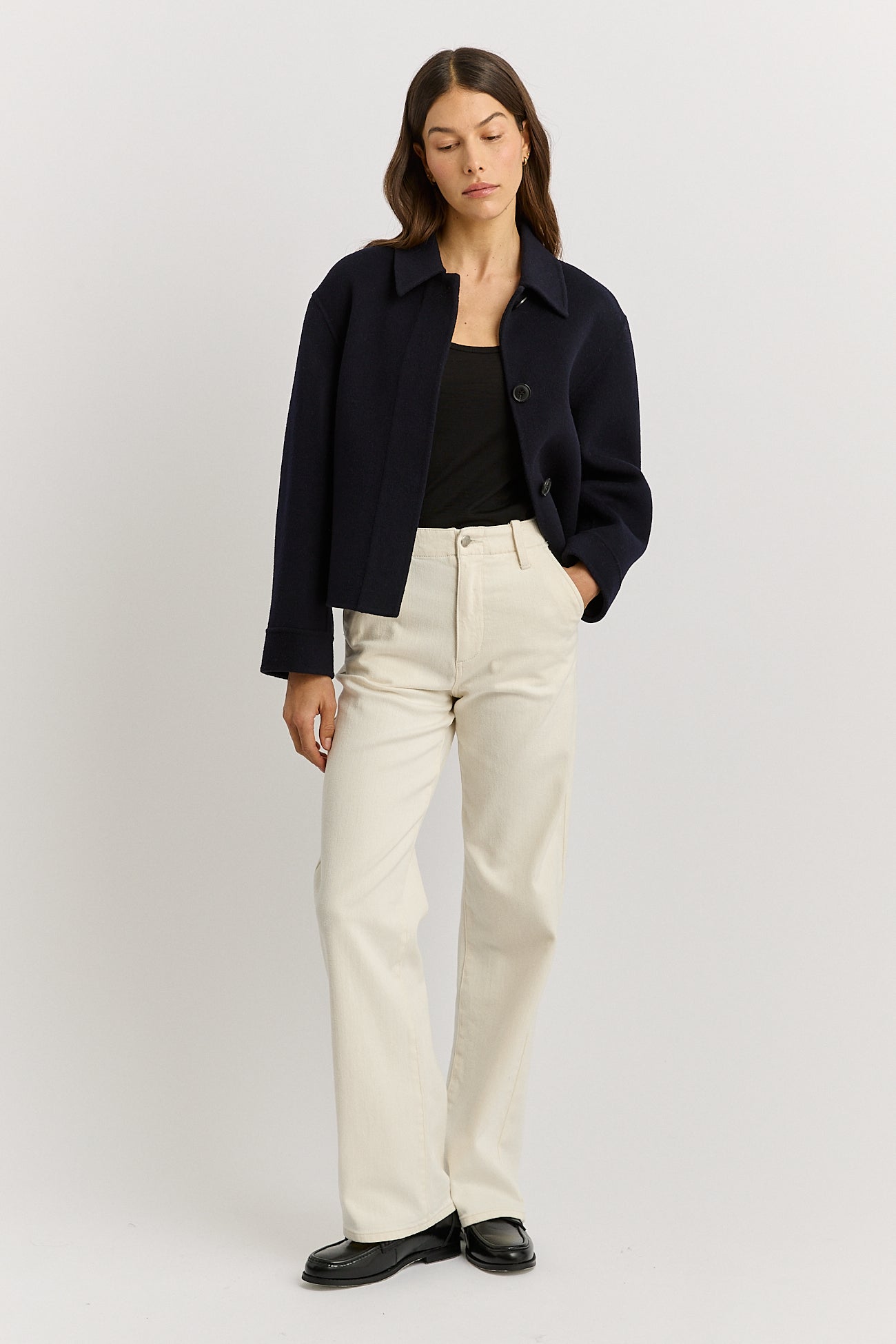 Button Front Wool Jacket