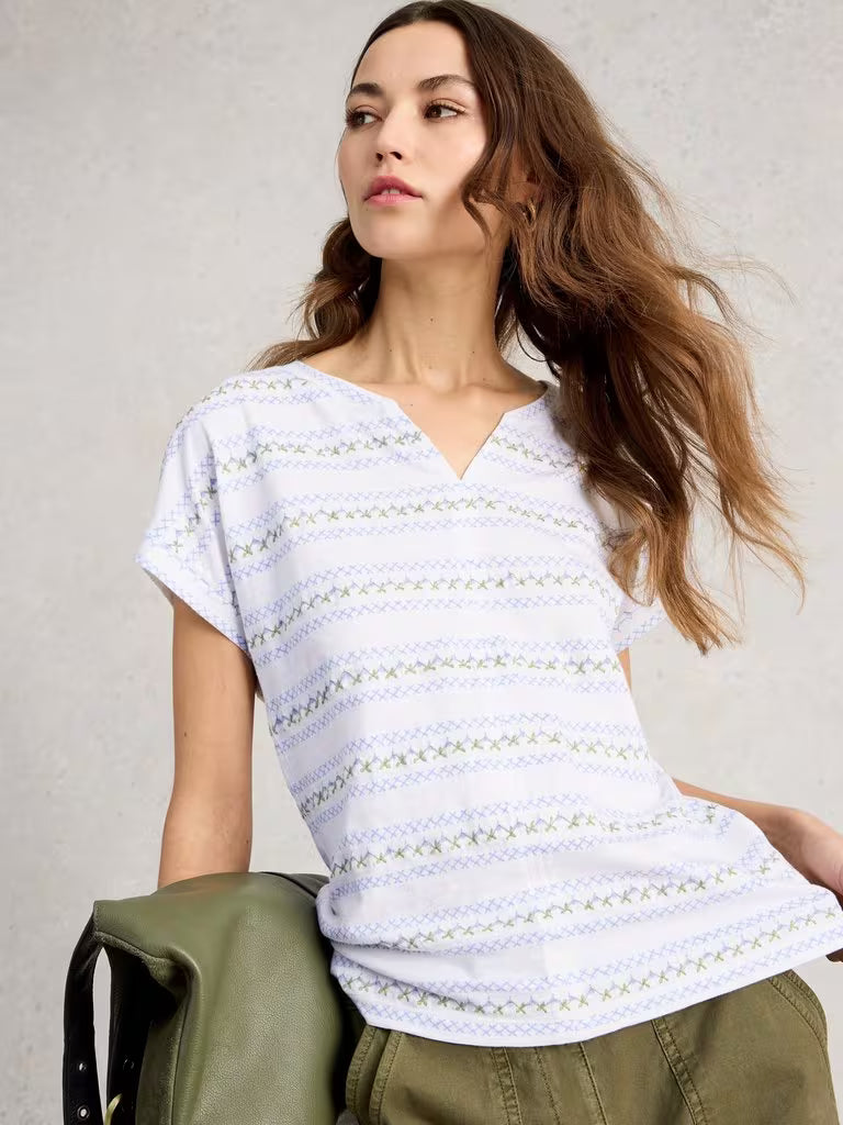 Nelly Print Embroidered Tee - view 1