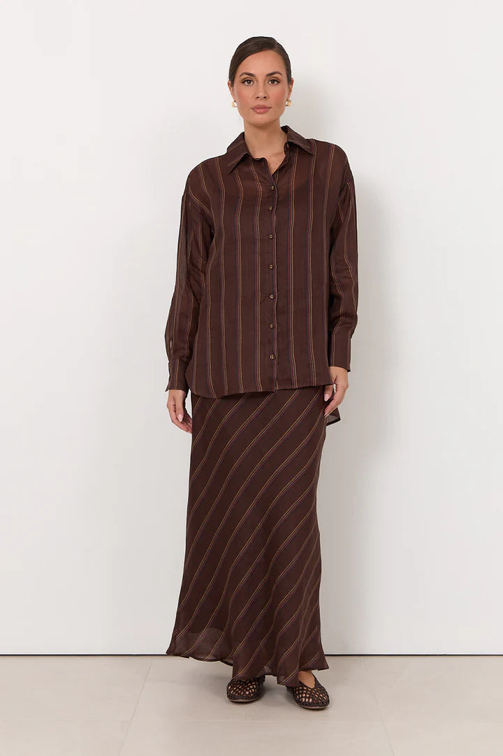 Mae Striped Ramie Skirt