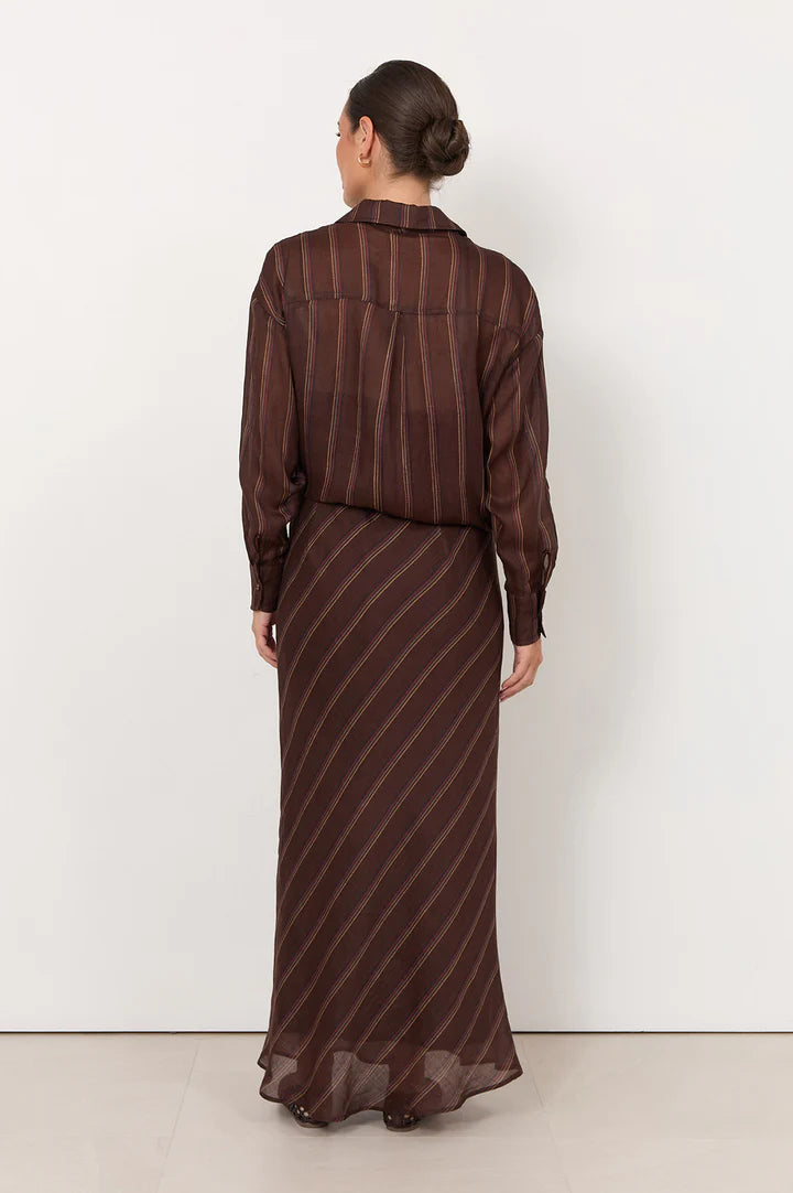 Mae Striped Ramie Skirt
