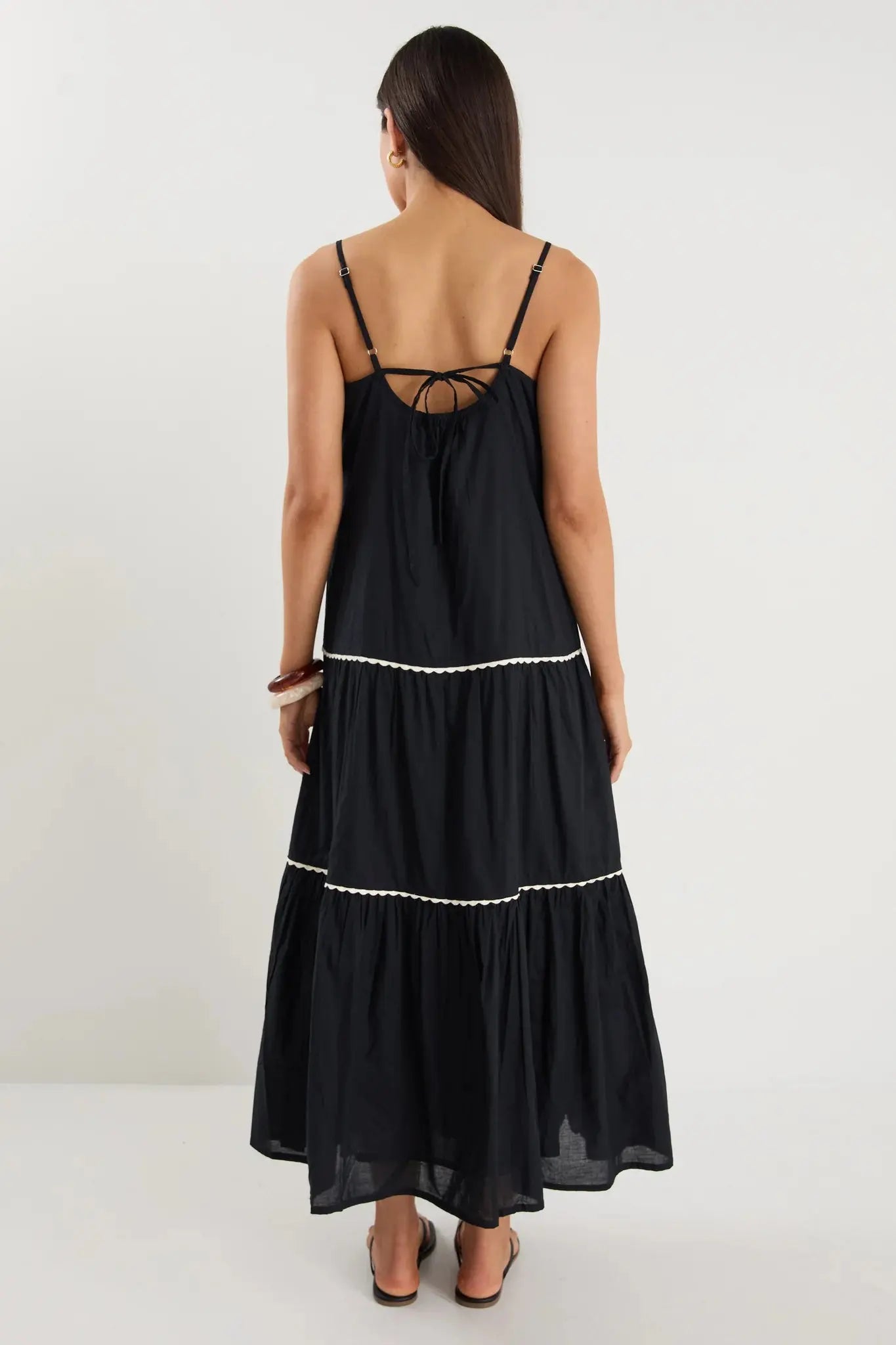 Lately Black Strappy Tiered Maxi Dress Ivy + Jack