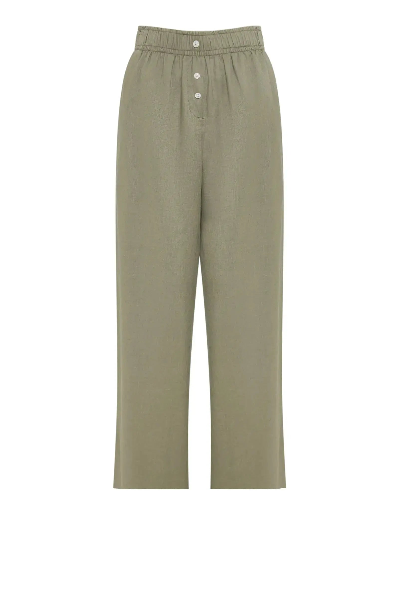 Lounge Linen Crop Pant Nude Lucy