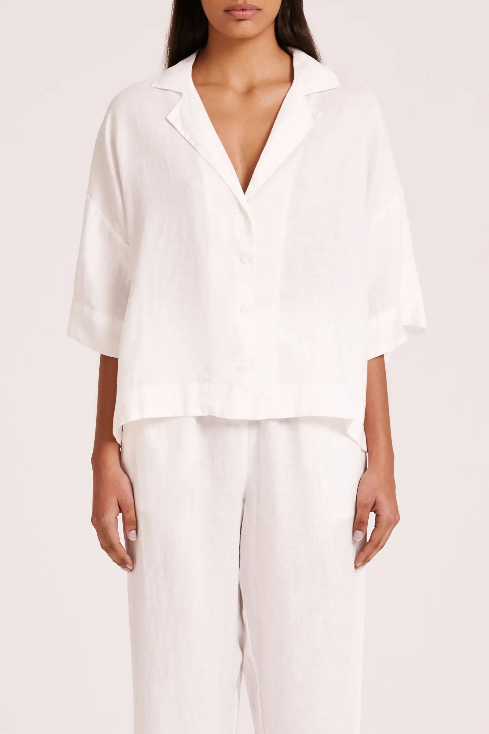 Lounge Linen Shirt Nude Lucy