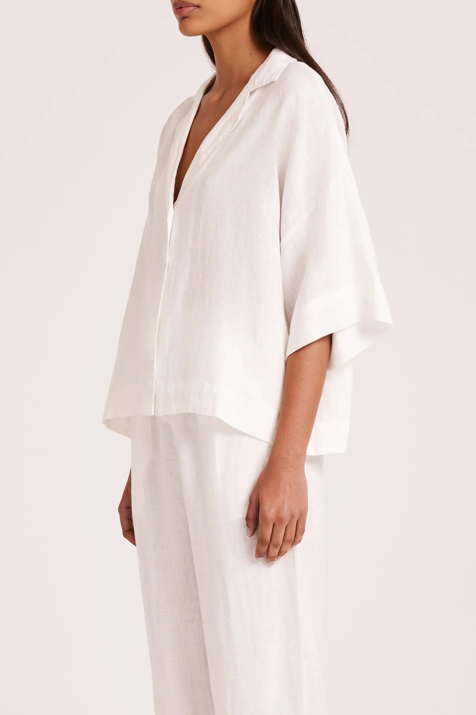Lounge Linen Shirt Nude Lucy