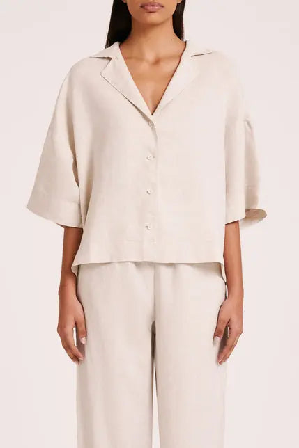 Lounge Linen Shirt Nude Lucy