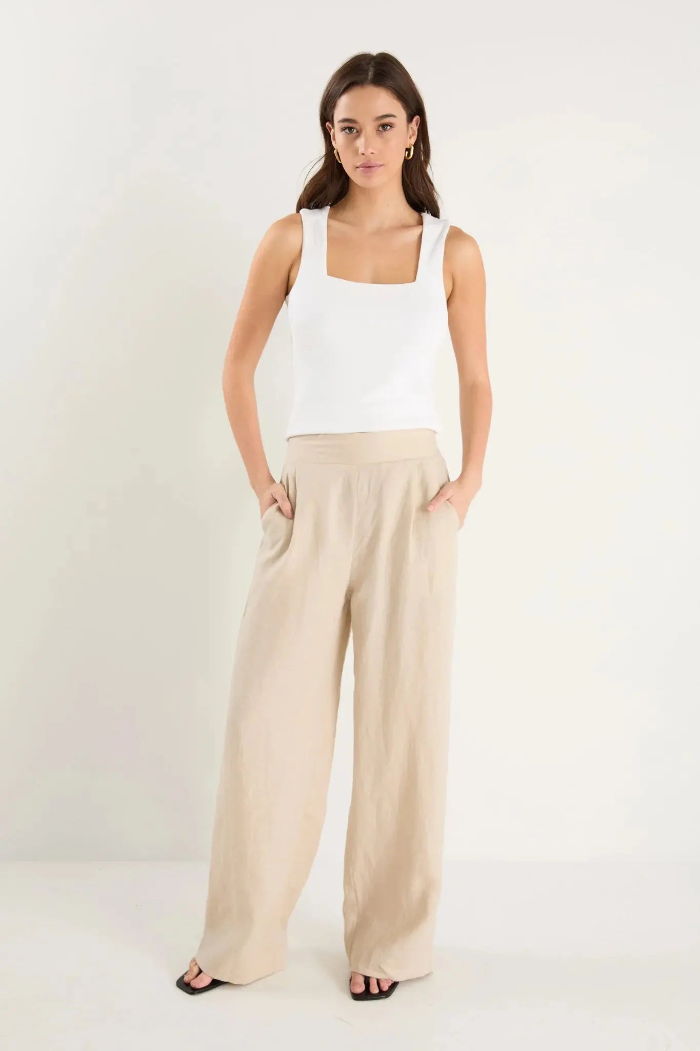 Guardian Linen Pull On Wide Leg Pants Among the Brave
