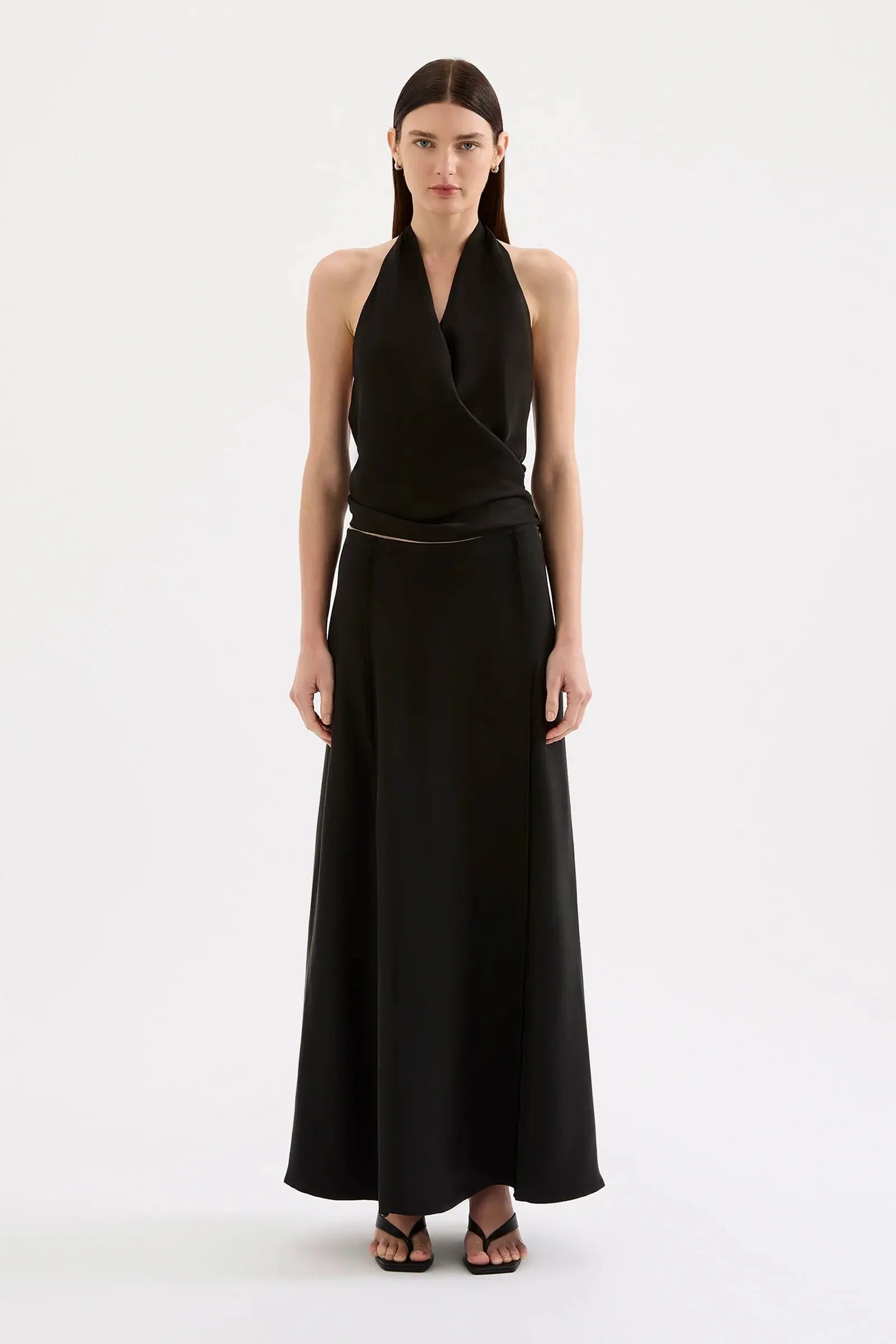 Leon Cupro Maxi Skirt Nude Lucy