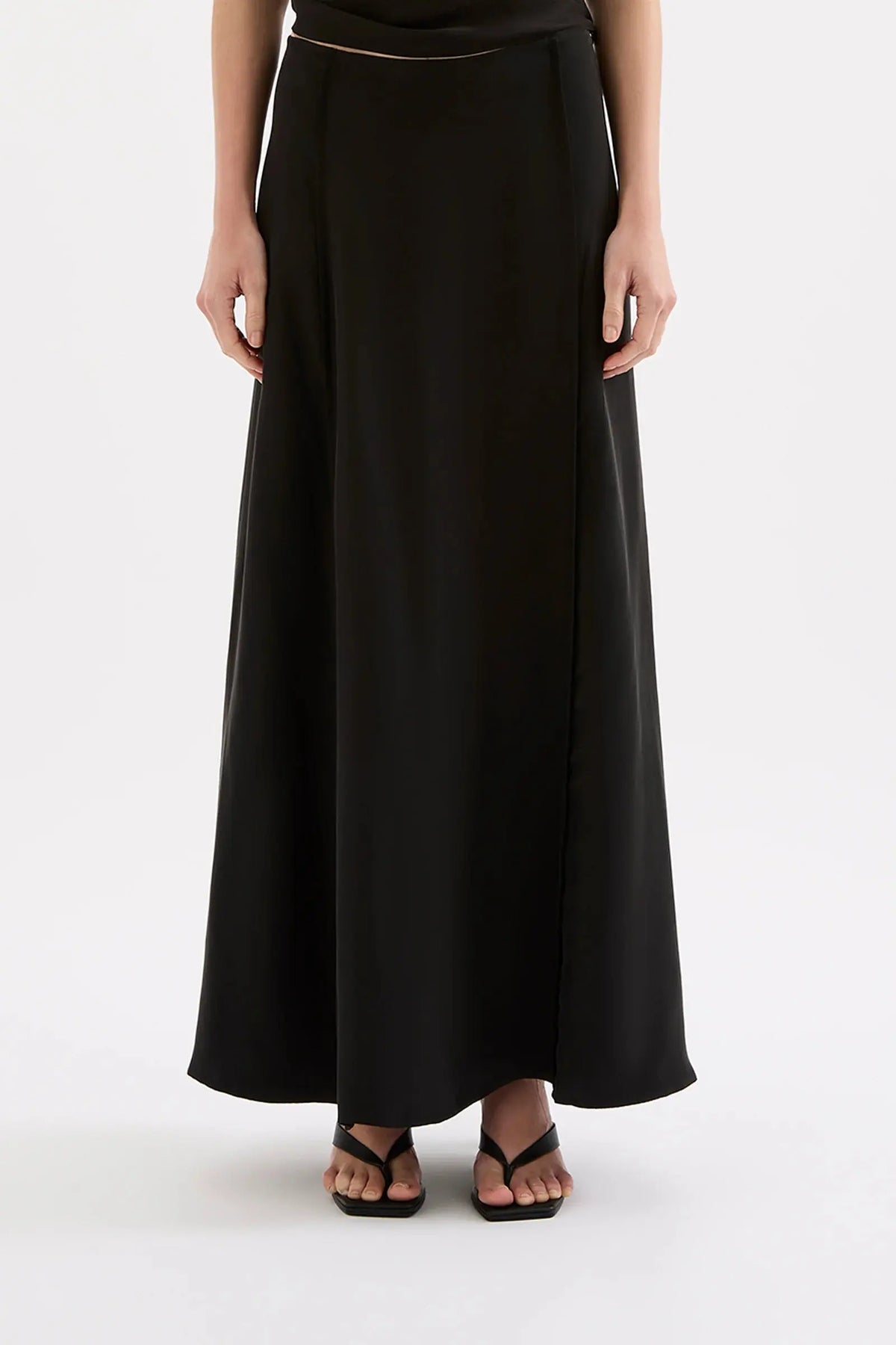 Leon Cupro Maxi Skirt Nude Lucy