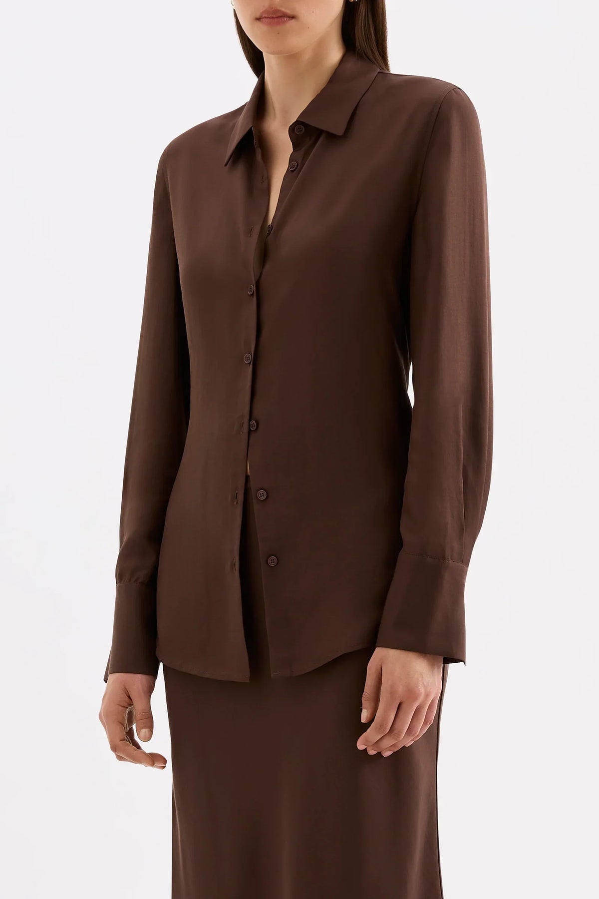 Nude Lucy Tilly Tencel Shirt in Chocolate - view 2