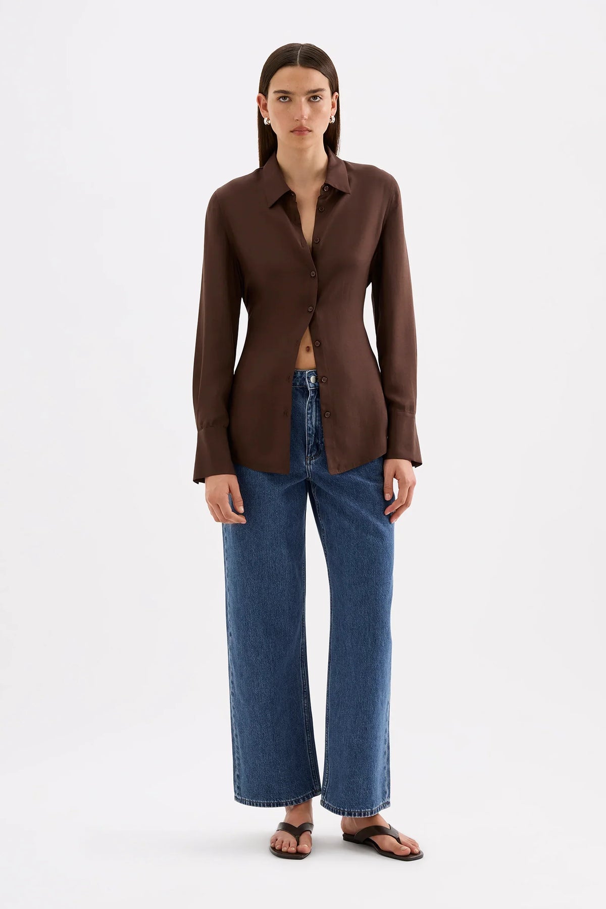 Nude Lucy Tilly Tencel Shirt in Chocolate - view 4