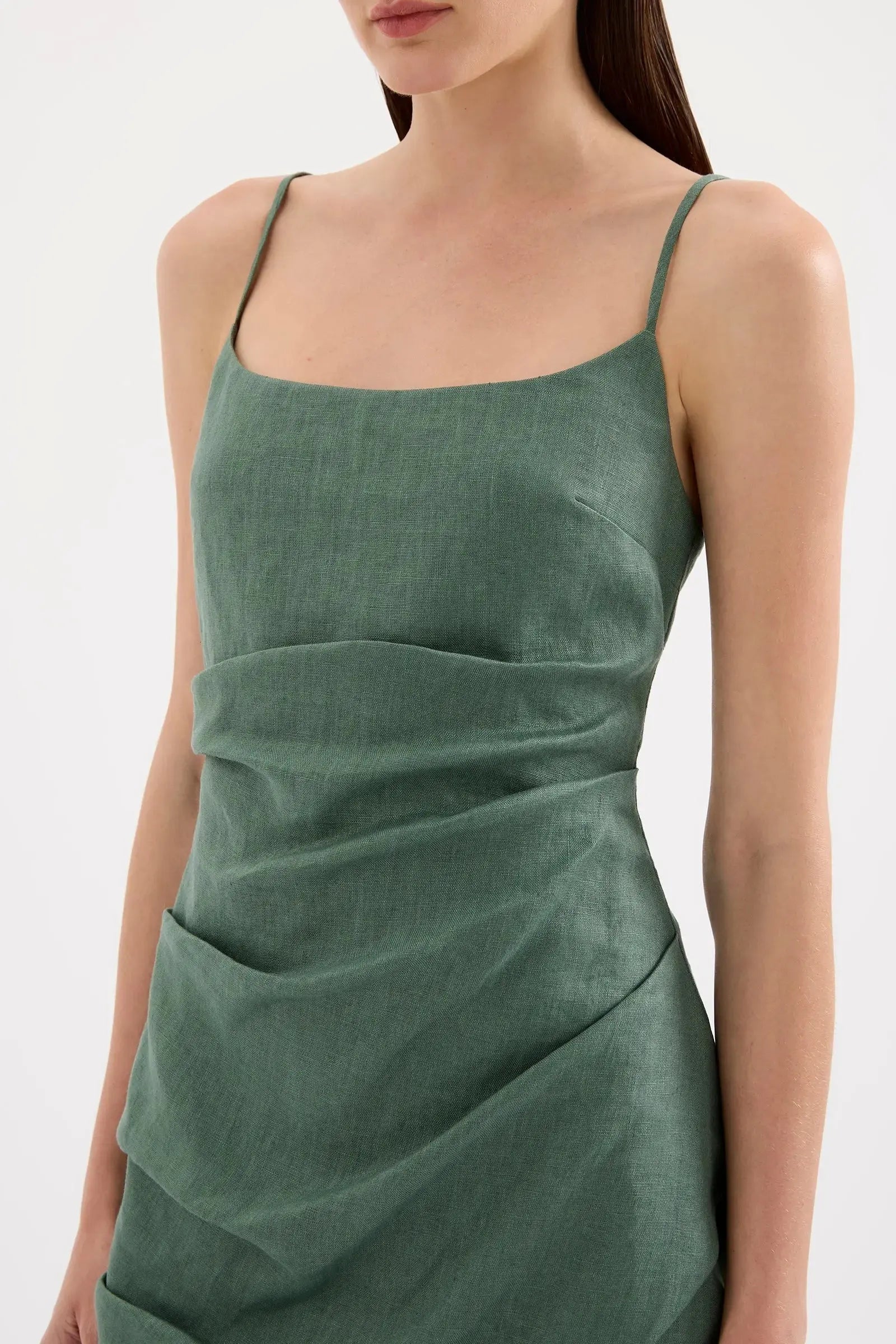 Rani Linen Mini Dress Nude Lucy