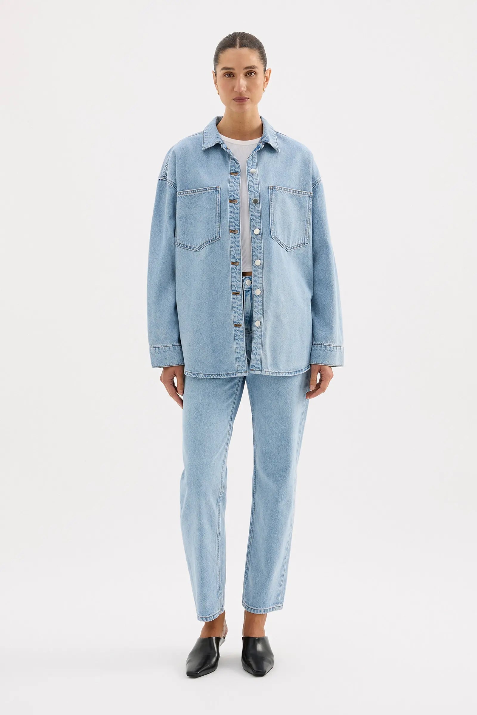 Organic Denim Overshirt Nude Lucy