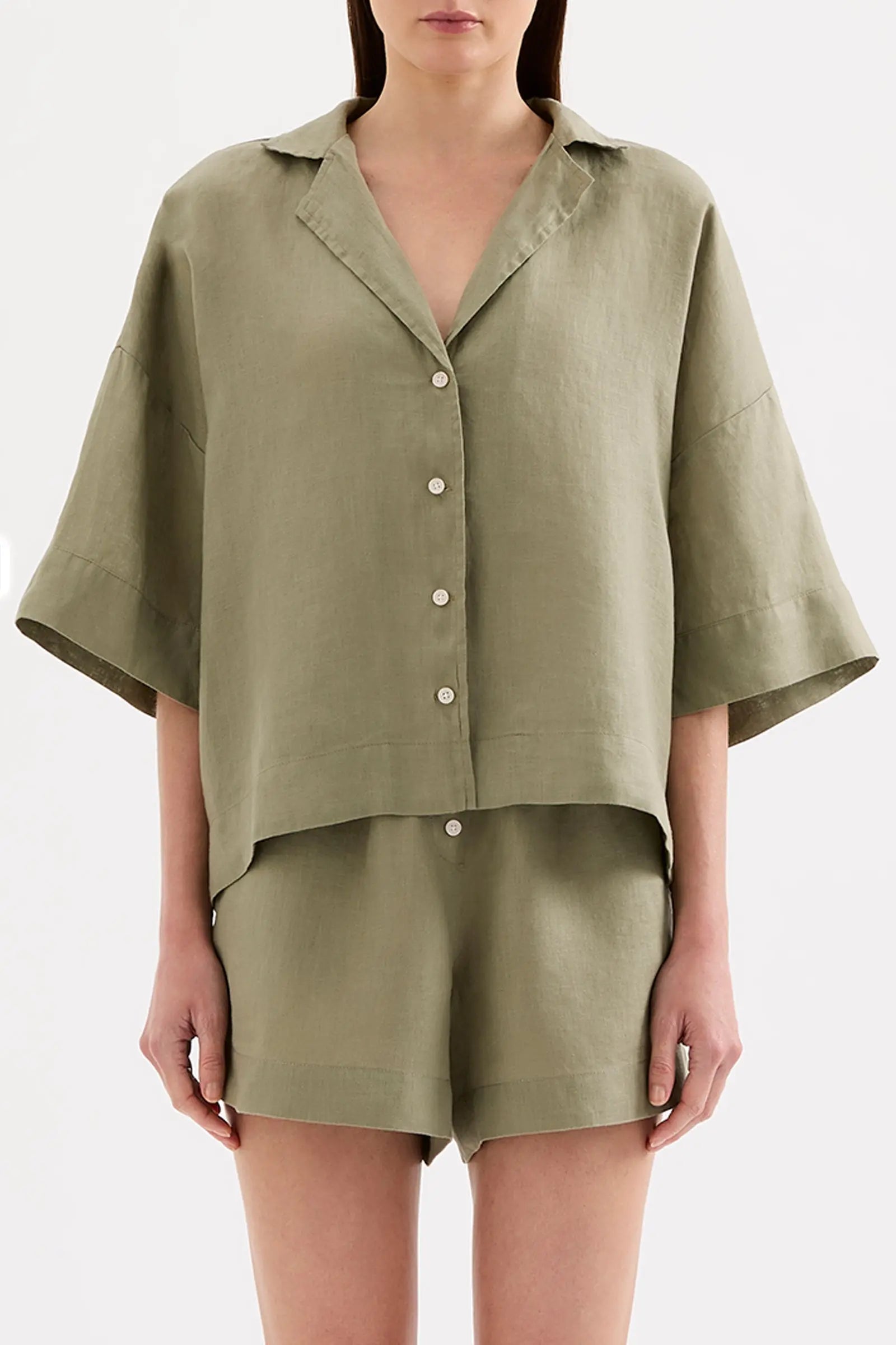 Lounge Linen Shirt Nude Lucy