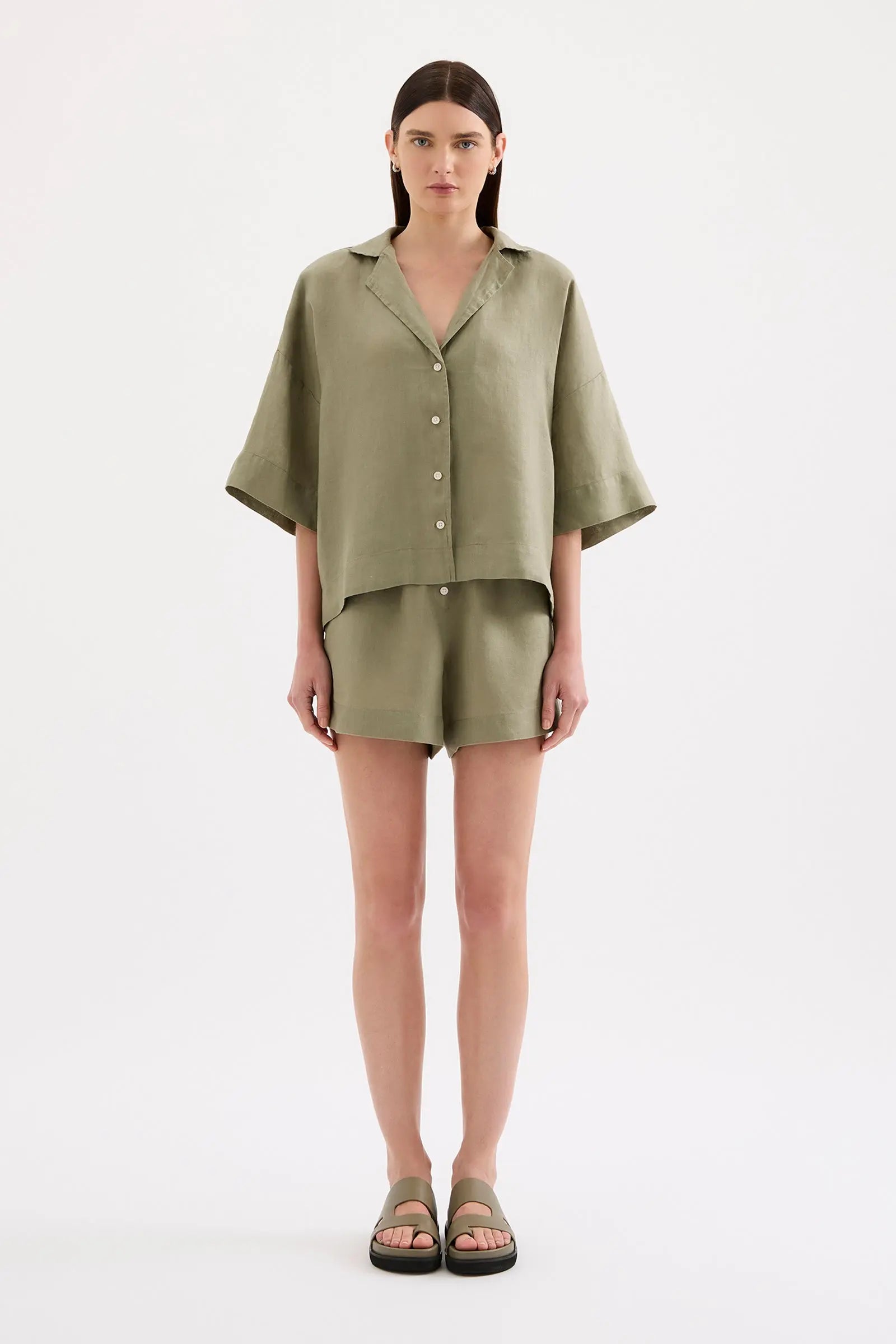 Lounge Linen Shirt Nude Lucy
